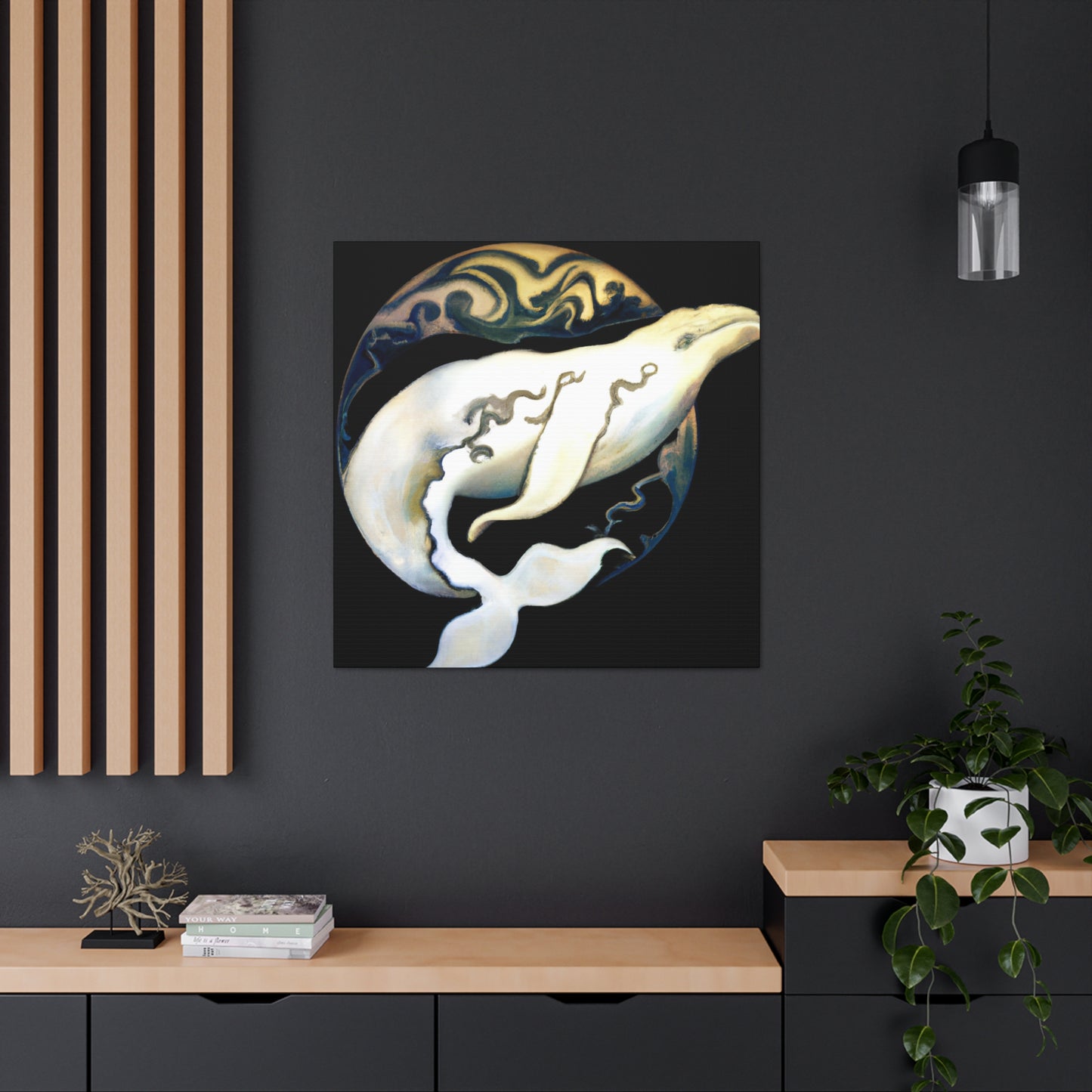 "Beluga Whale in Bloom" - Canvas