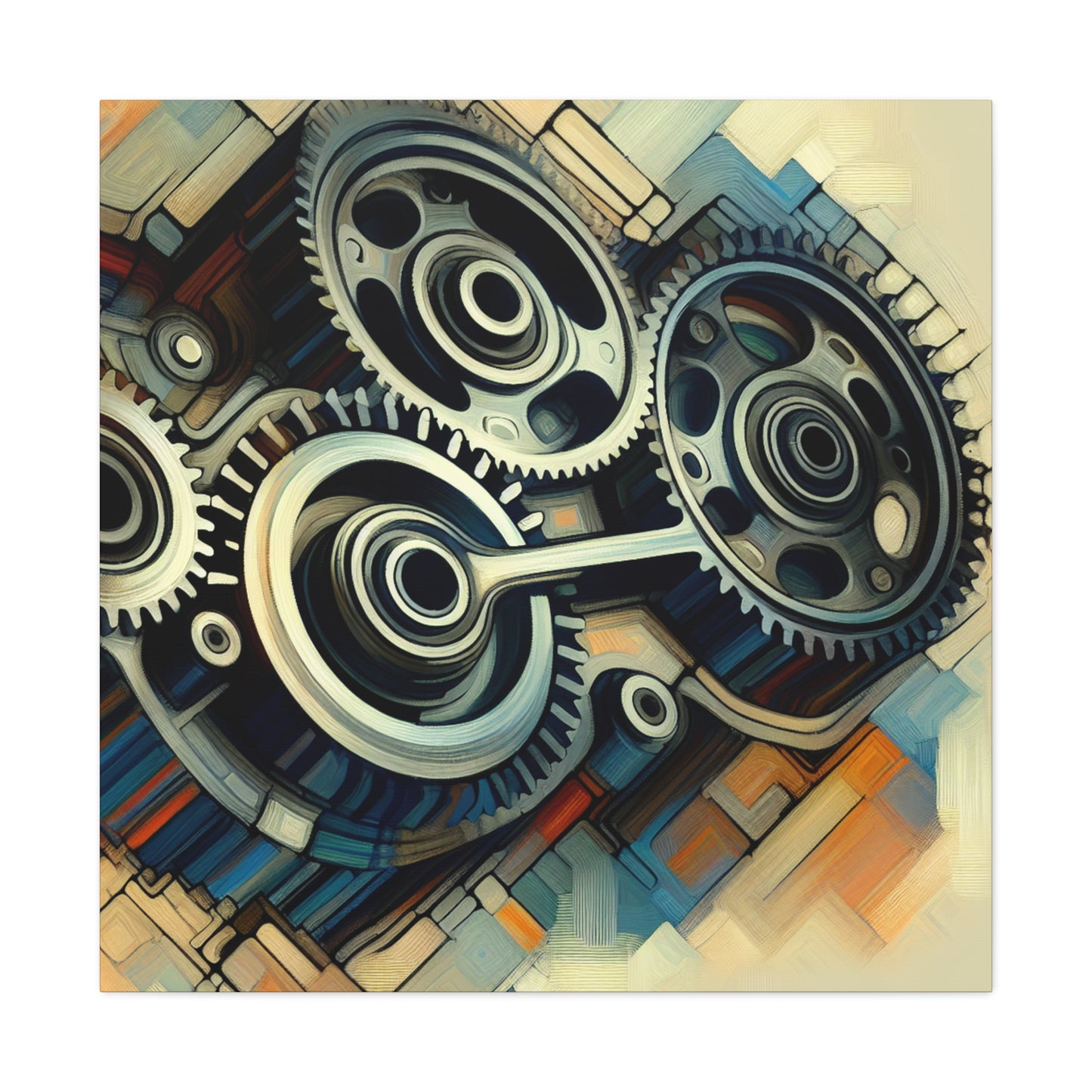 "Mechanical Musings: Crankshaft Symphony" - Canvas