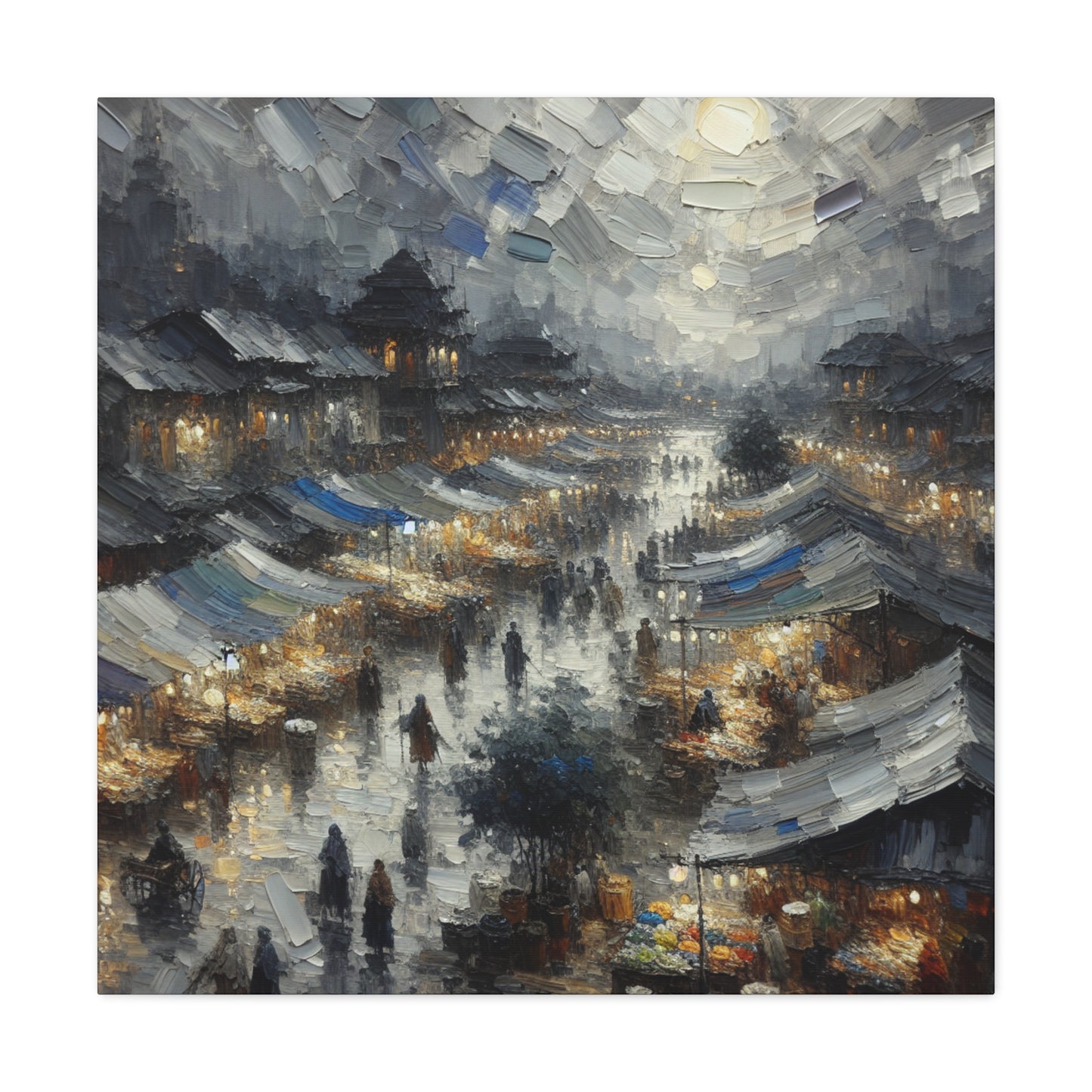 Moonlit Bazaar Serenade - Canvas