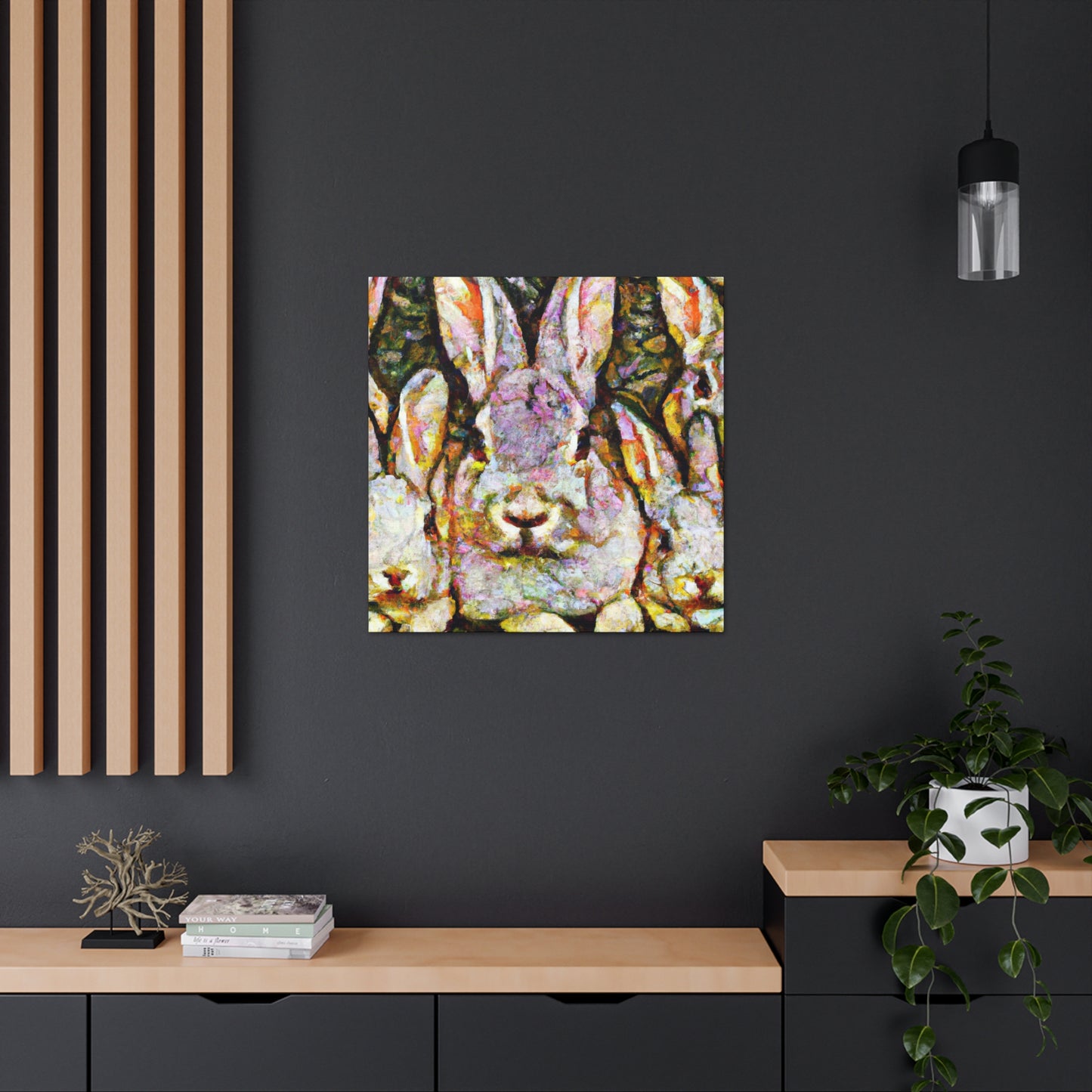 "Rabbit Among Daisies" - Canvas