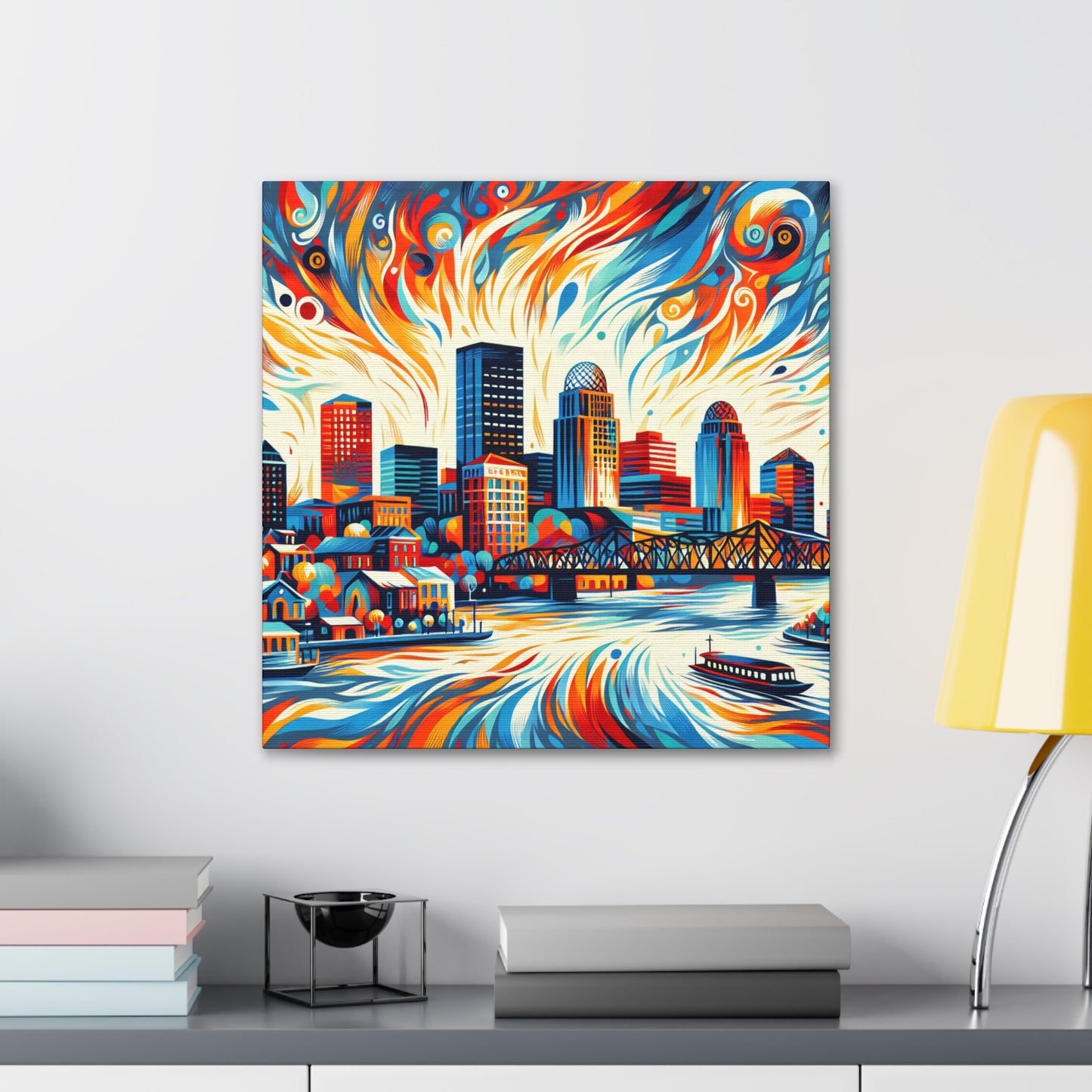 "Colonial Riverfront Charm" - Canvas