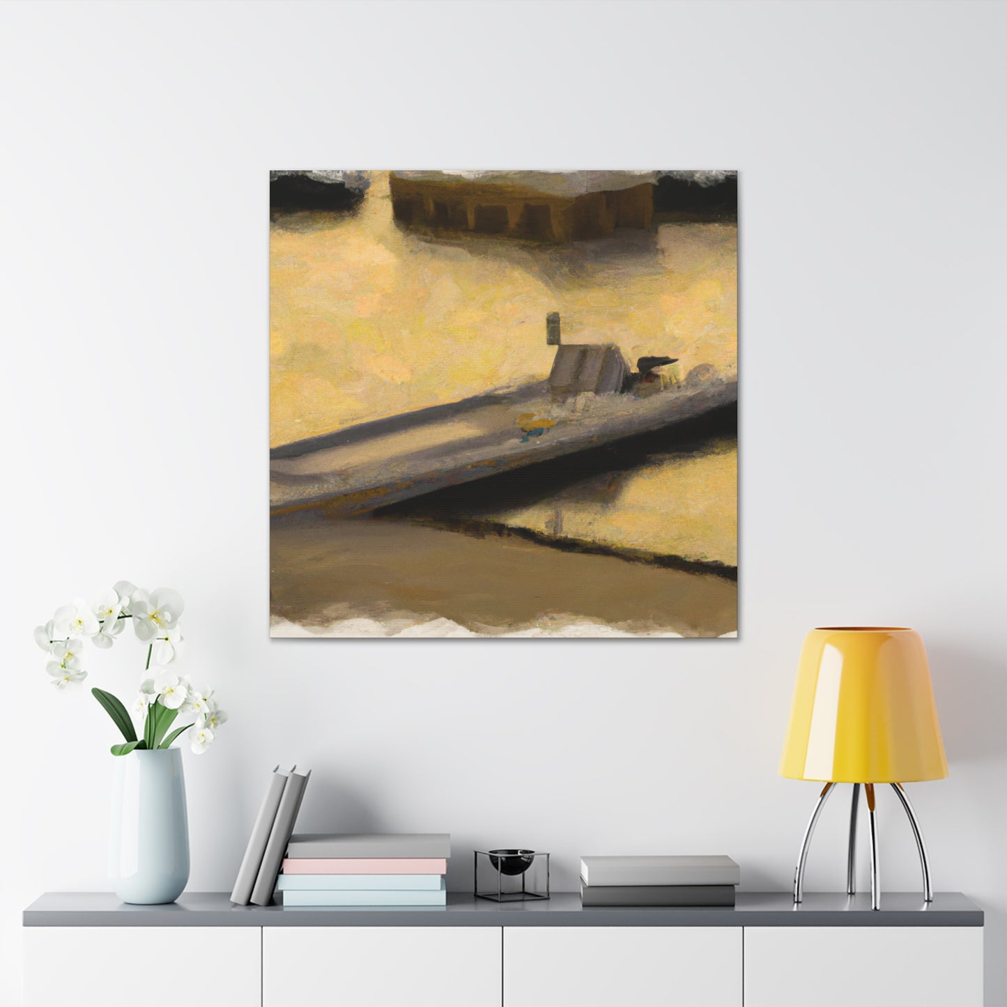 "Pontoon Boat Reflection" - Canvas