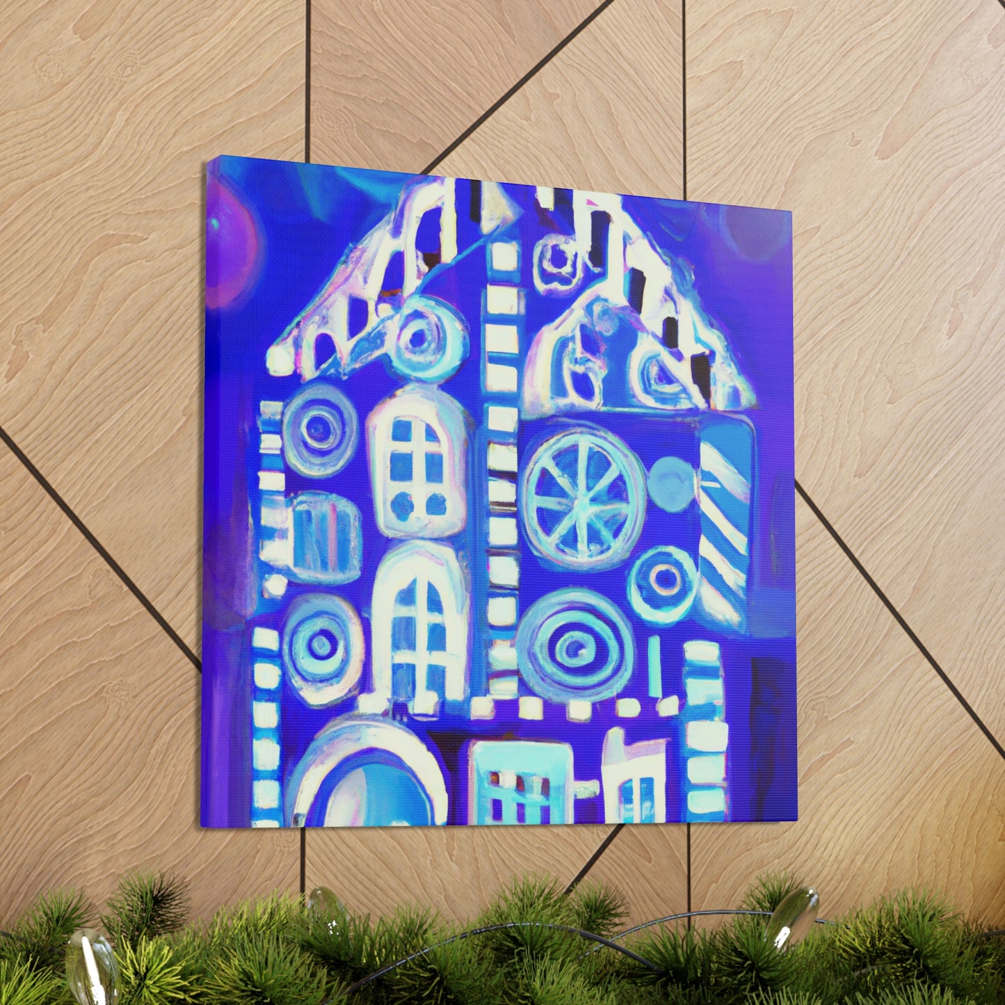 "Gingerbread House Dreaming" - Canvas