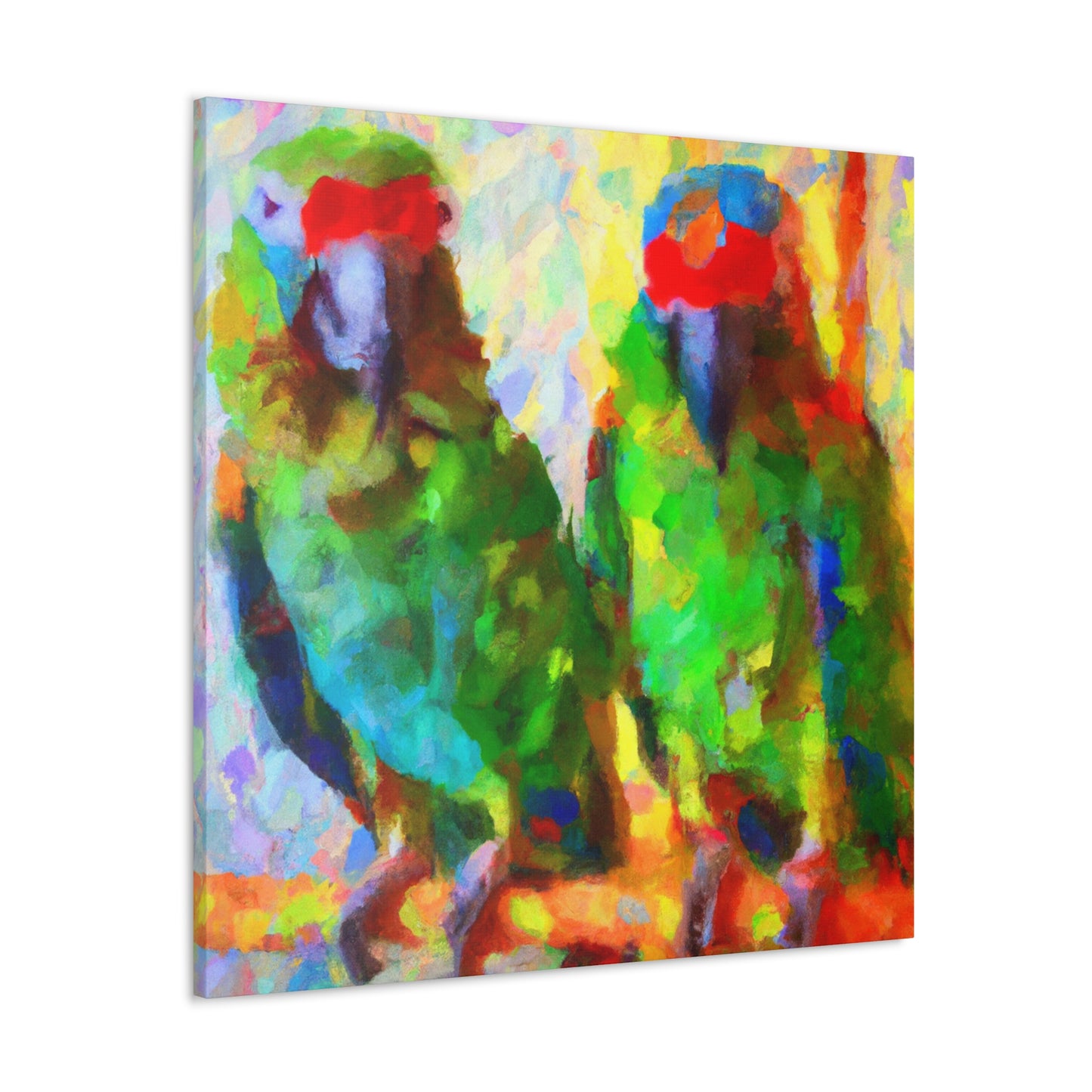 "Senegal Parrots in Bloom" - Canvas