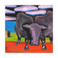 "Black Angus Dreamscape". - Canvas