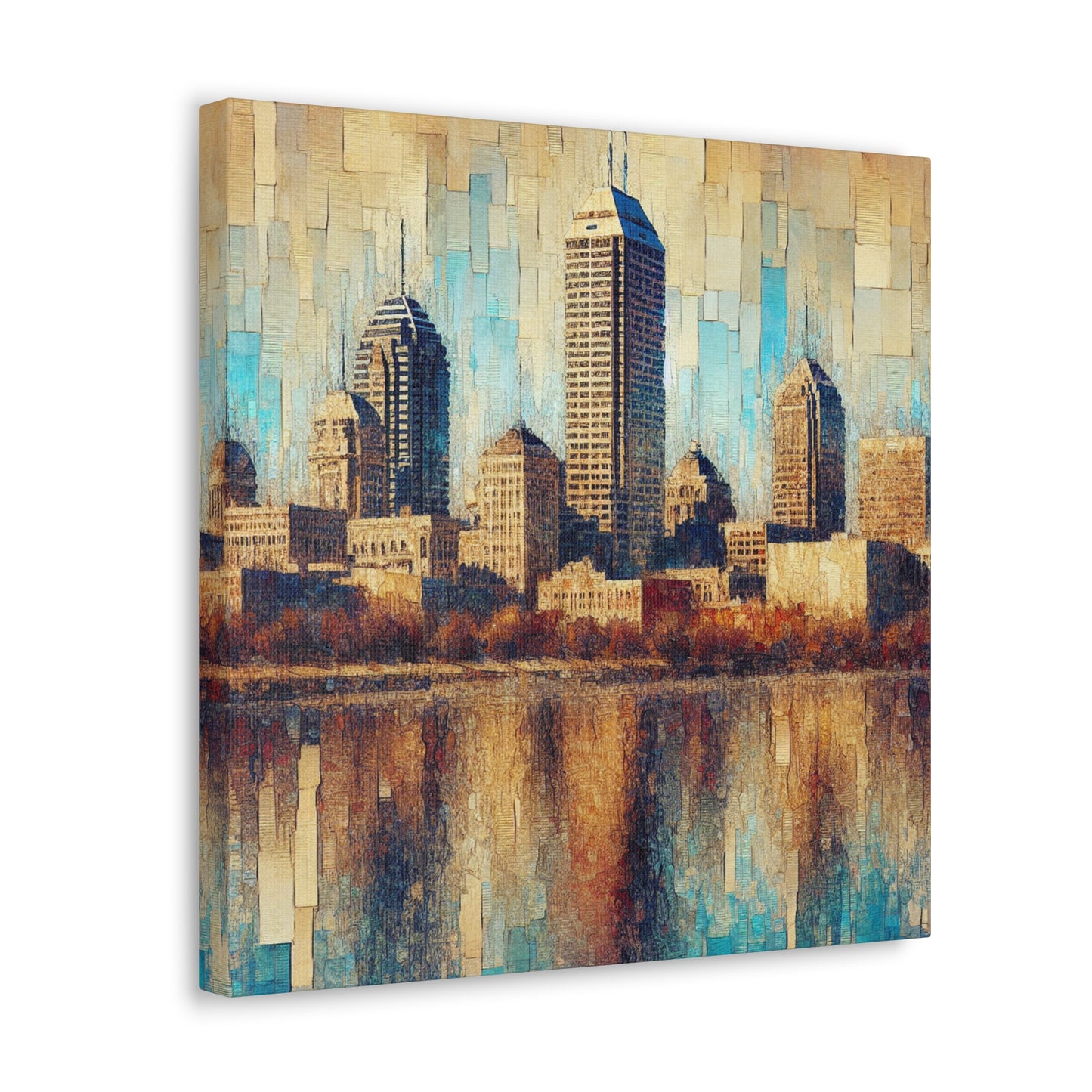 "Vibrant Hoosier Cityscape" - Canvas