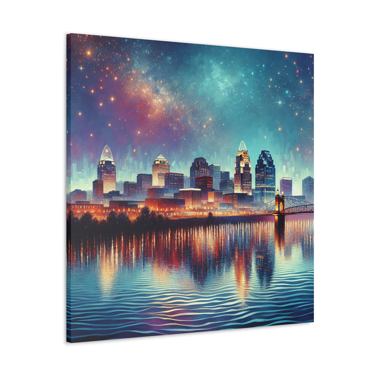 "Urban Tapestry of Cincinnati" - Canvas