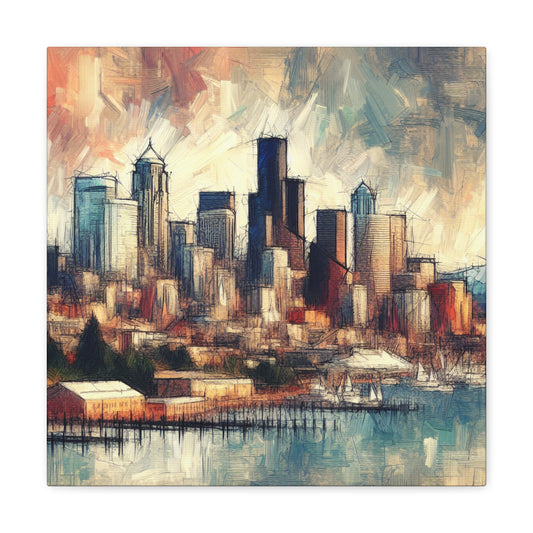 "Emerald City's Vibrant Chaos" - Canvas