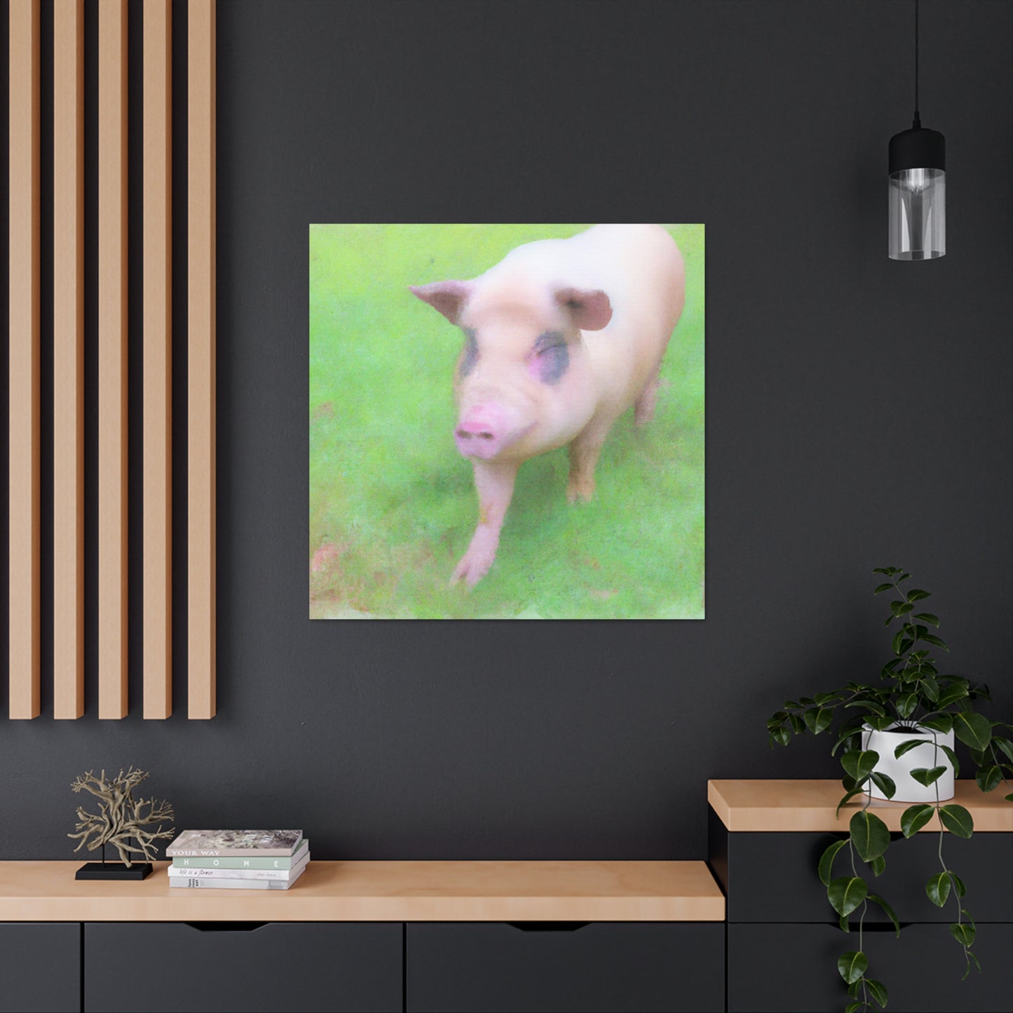 Pig With Pink Skin - Canvas