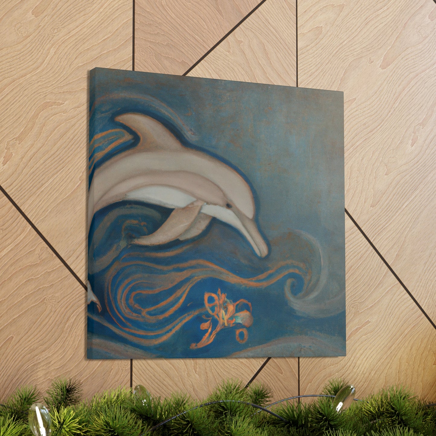 "Dolphins at Sunrise" - Canvas