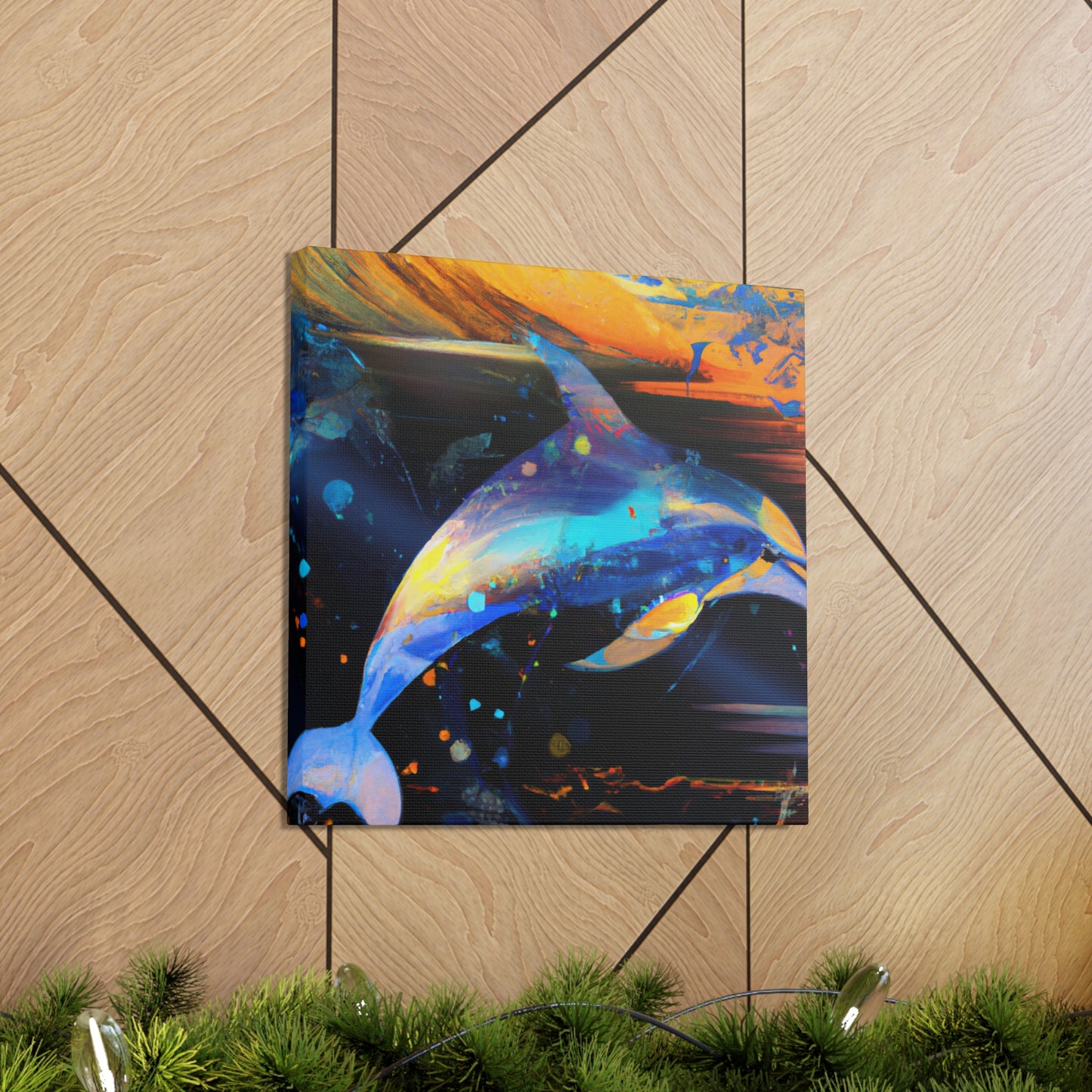 Dolphin Swim Seascape - Canvas