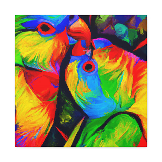 "Lovebirds in Fauvism" - Canvas