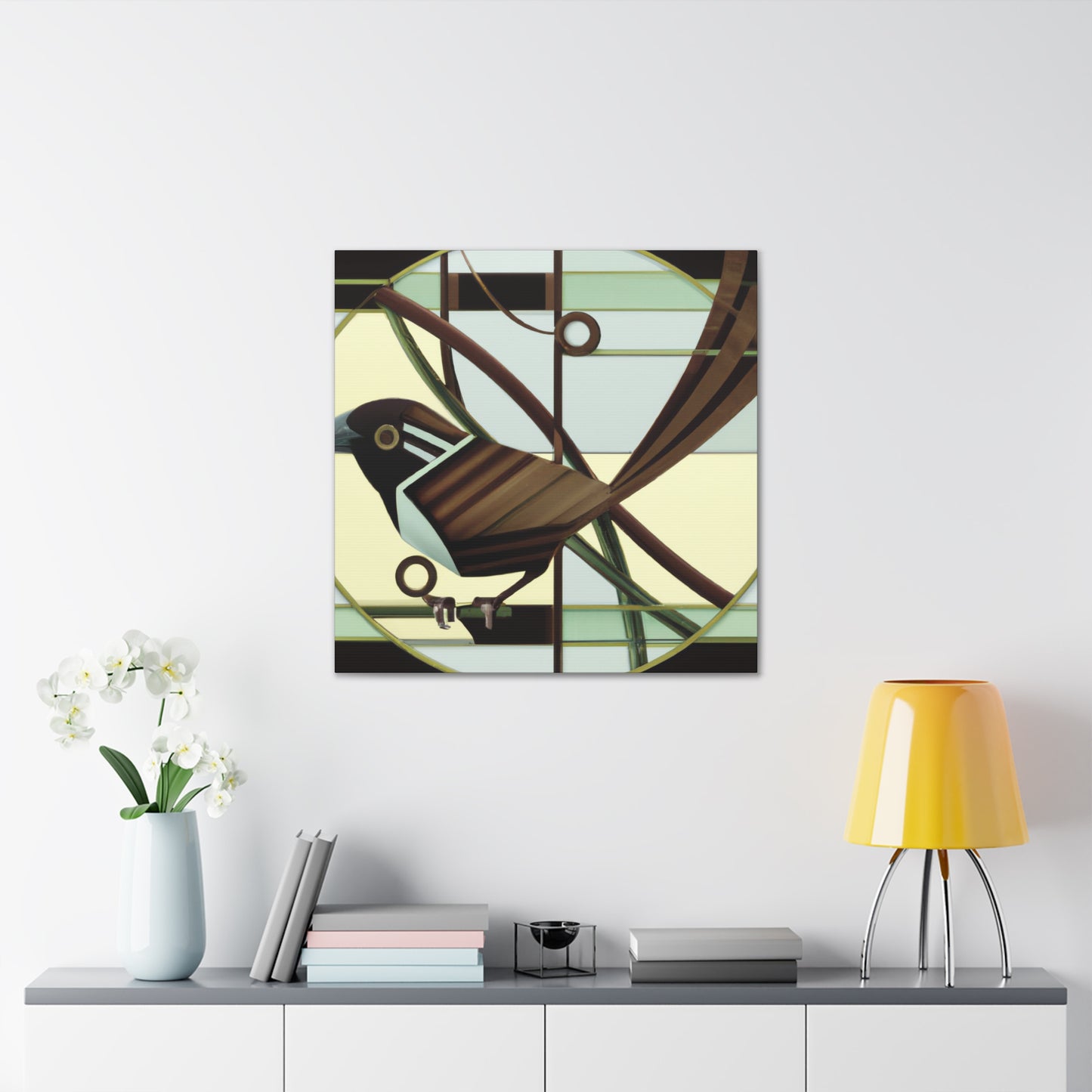 "Song Sparrow in Deco" - Canvas