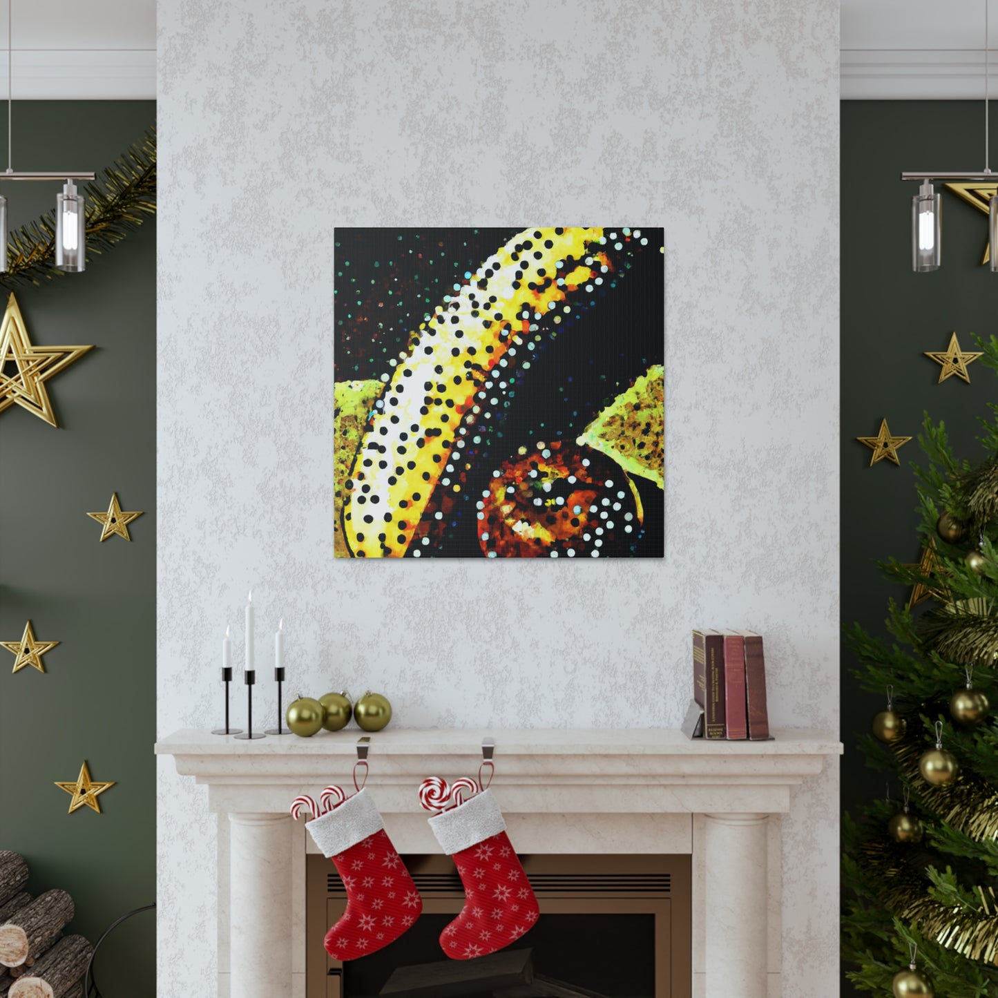 "Bananas in Pointillism" - Canvas