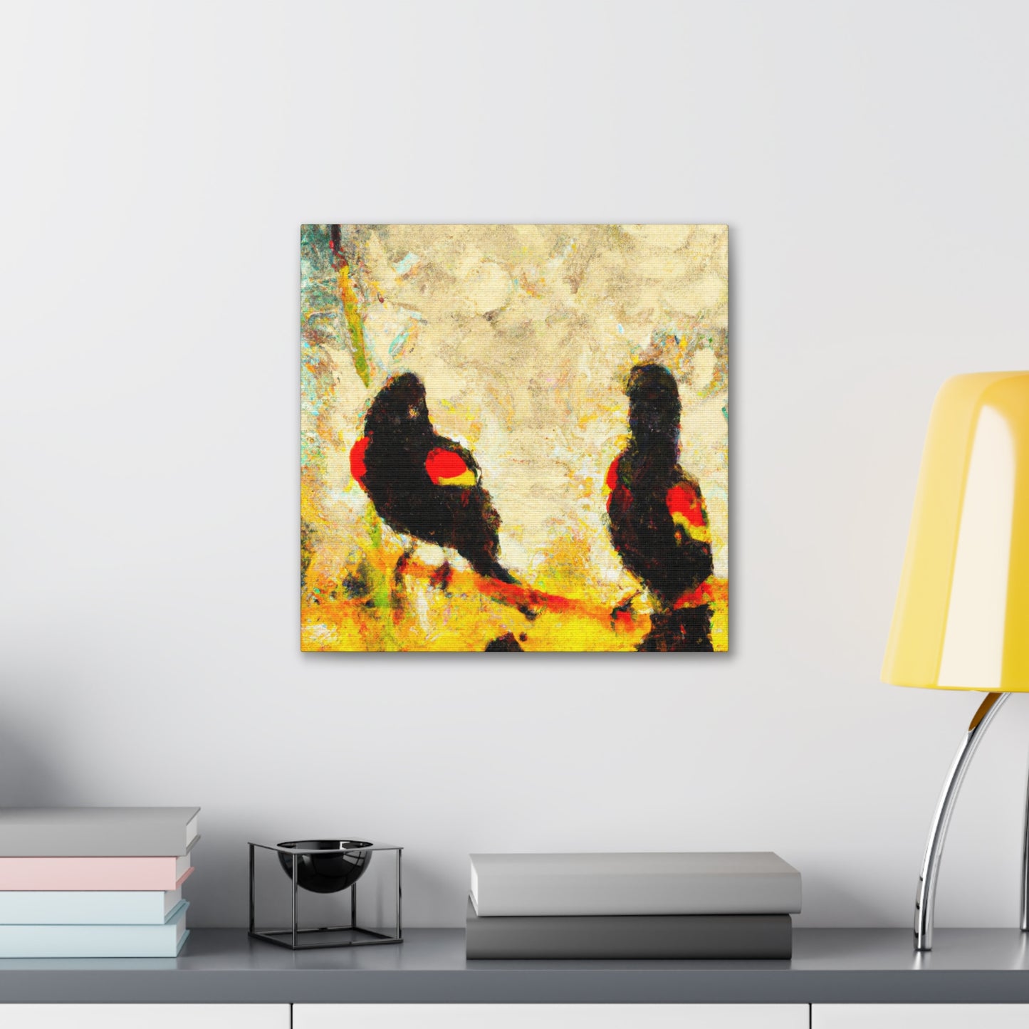 Red-Winged Songbird Reflection - Canvas