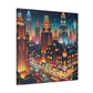 Midnight Metropolis Glow - Canvas