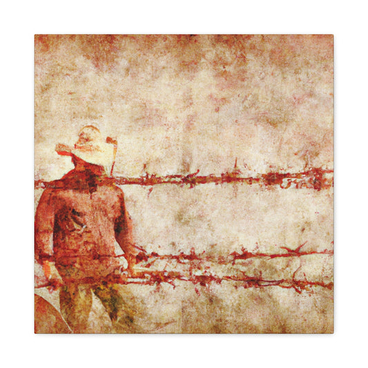 "Barbed Wire Stillness". - Canvas