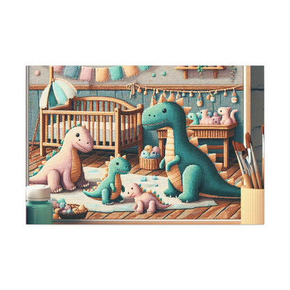 Whimsical Prehistoric Splendor - Canvas