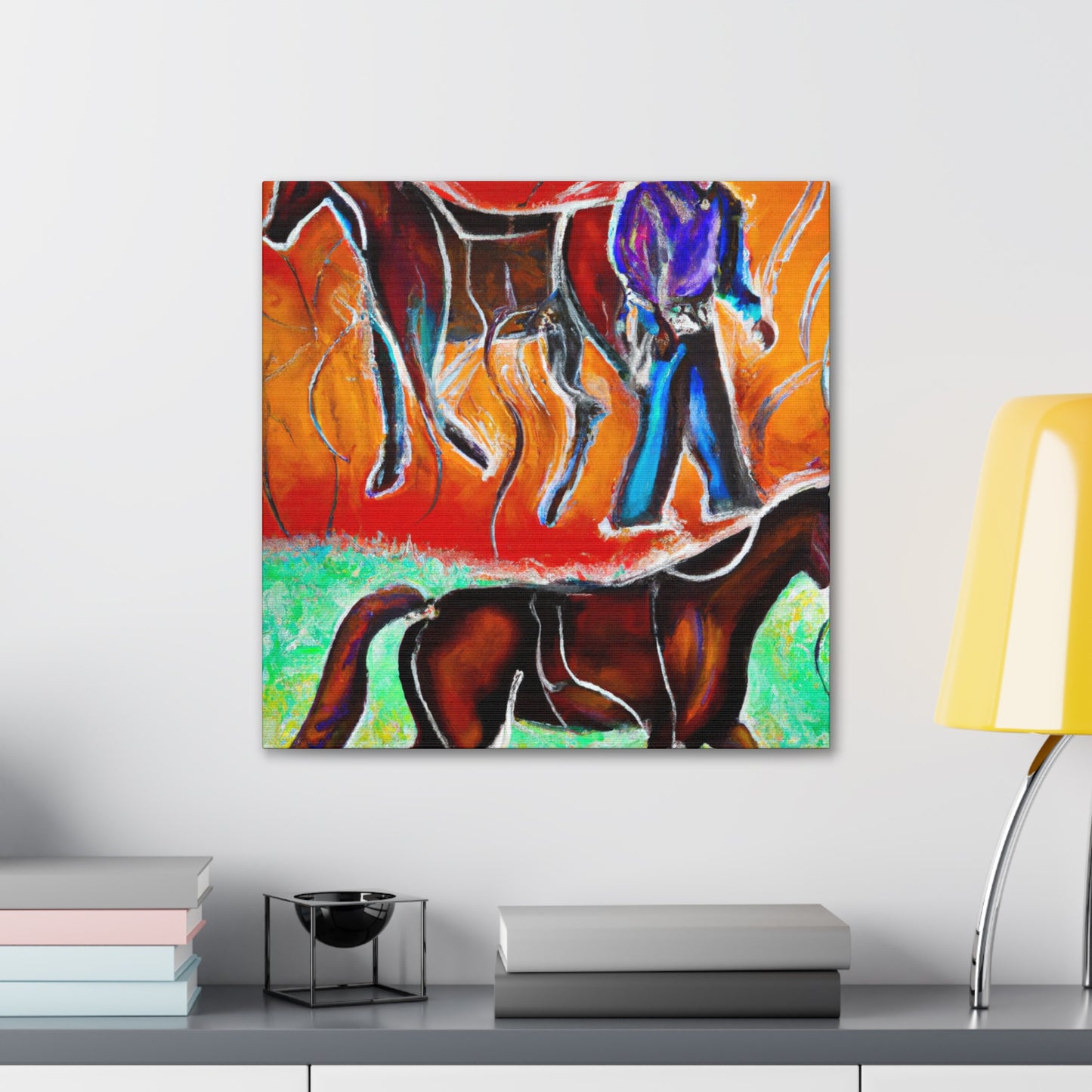 Horses in Autumn Pasture - Canvas