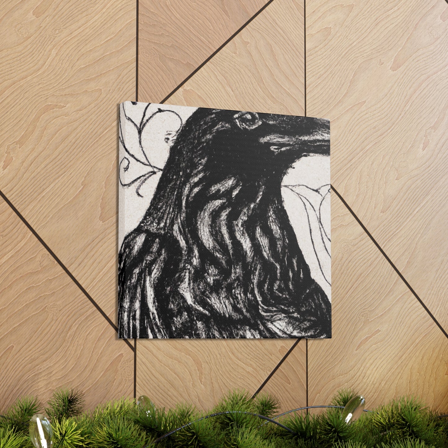 Crow in Rococo Style - Canvas