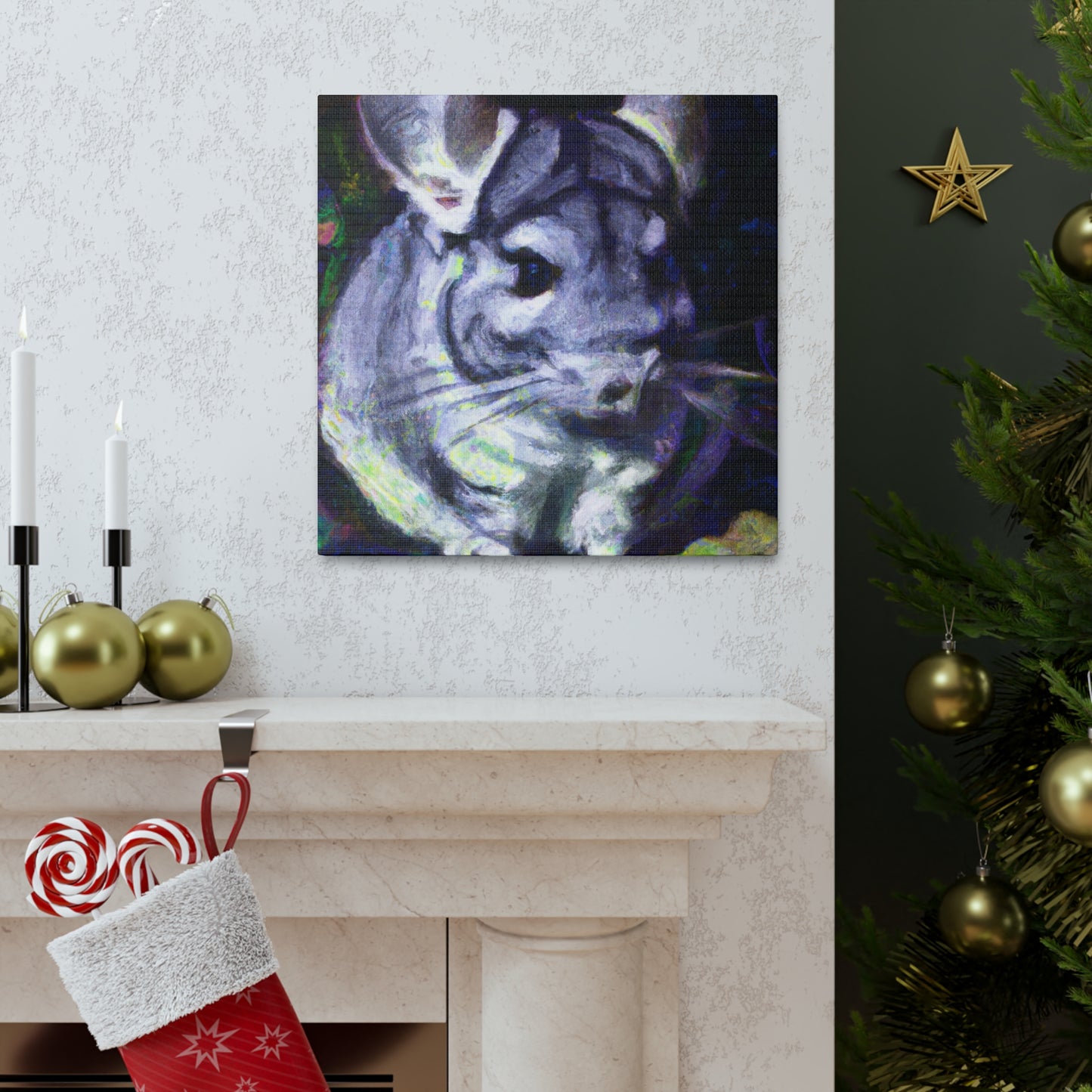 Chinchilla Under Moonlight - Canvas