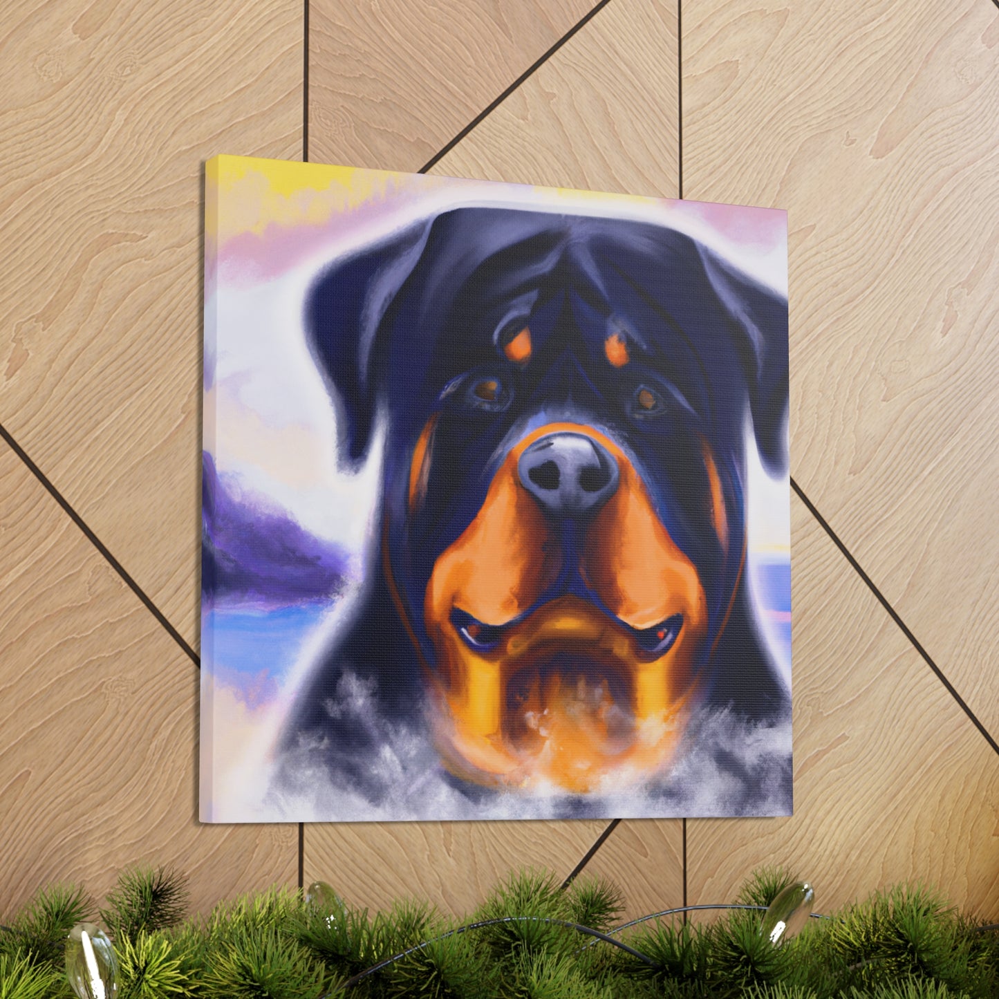 "Rottweiler's Regal Gaze" - Canvas