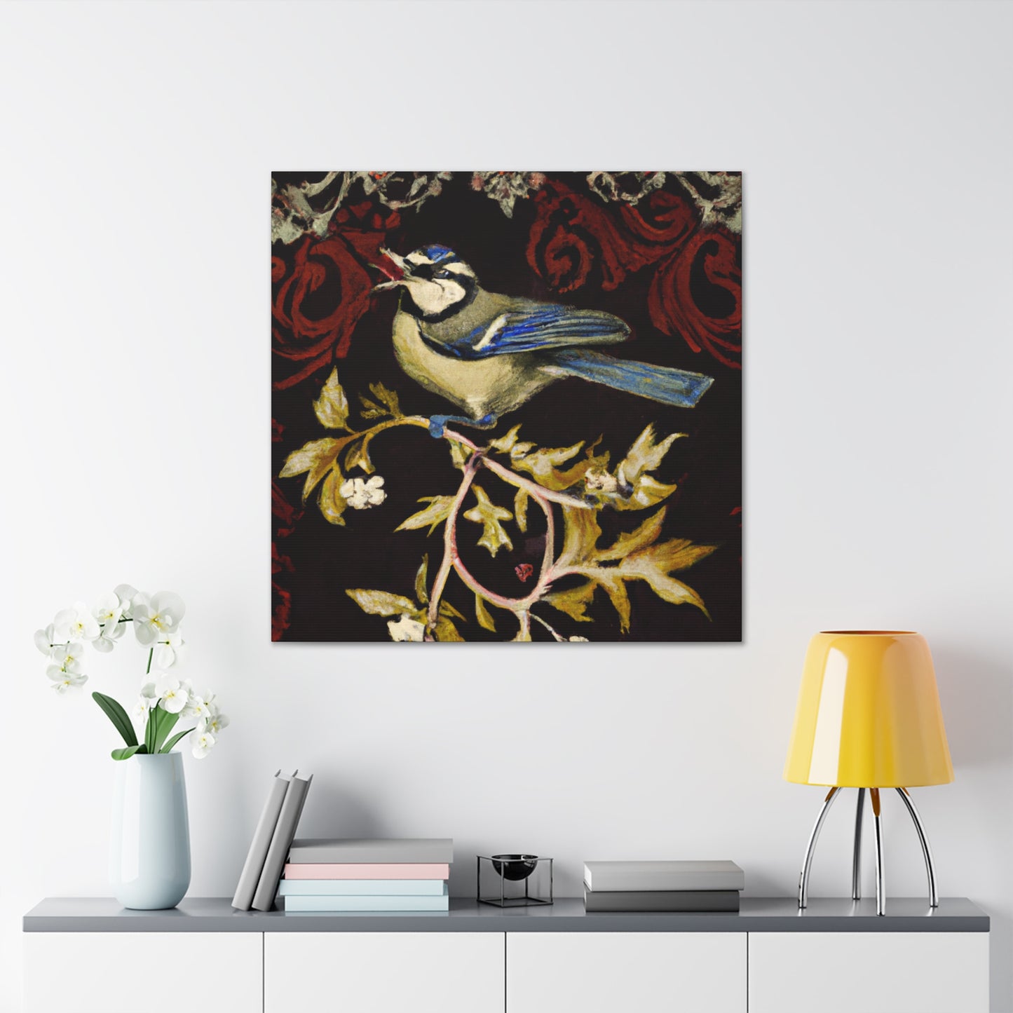 "Bubbling Bird Bouquet" - Canvas