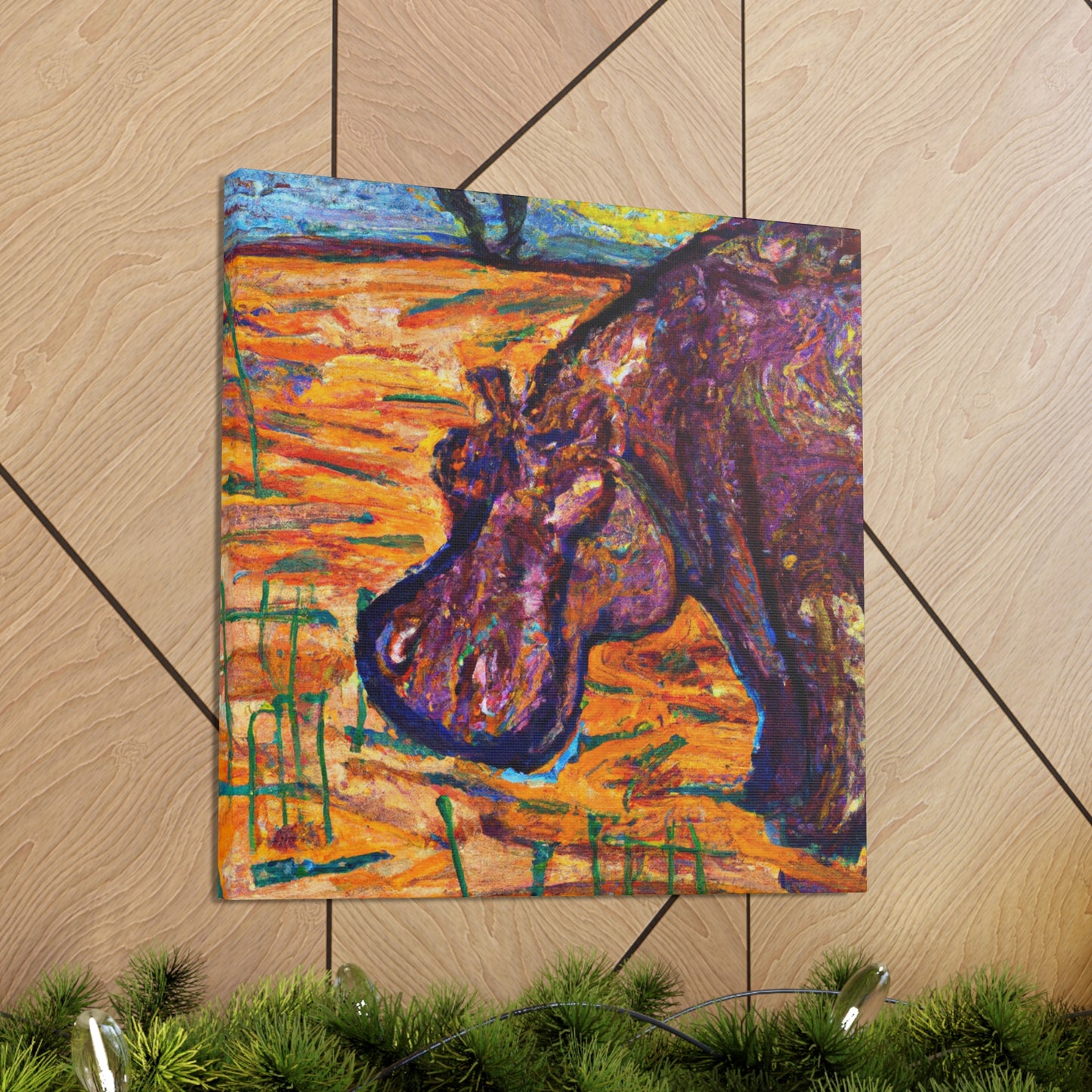 "Hippo at Dusk" - Canvas