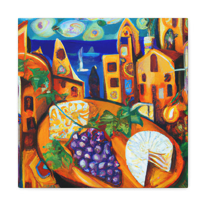 "Still Life: Cheese Grapes" - Canvas