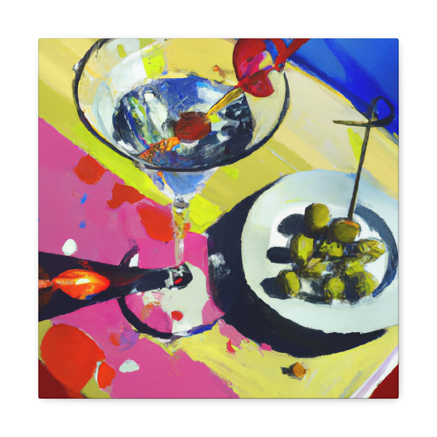 Sipping with Martini Delight - Canvas