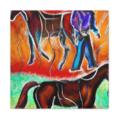 Horses in Autumn Pasture - Canvas