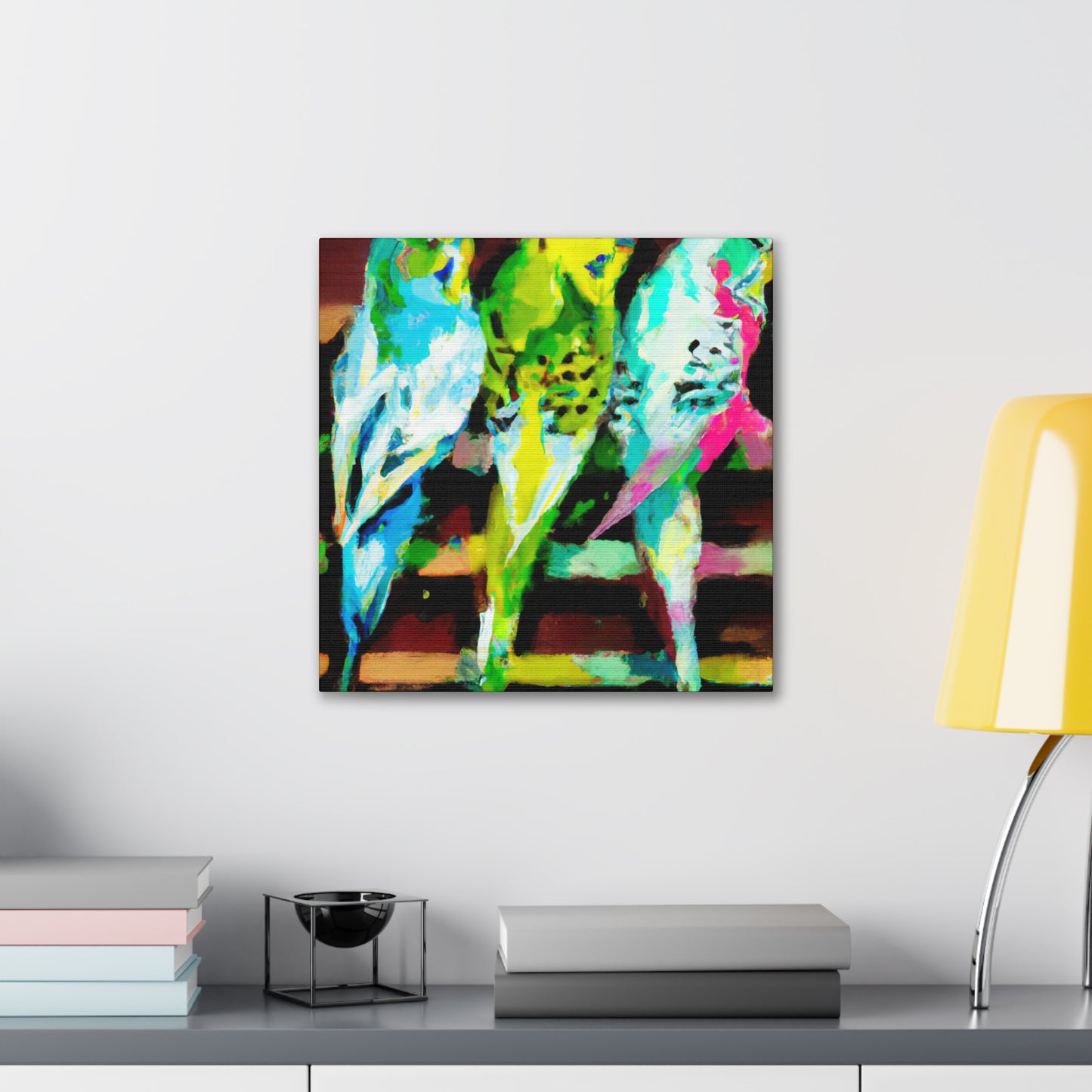 Budgies in Art Deco - Canvas