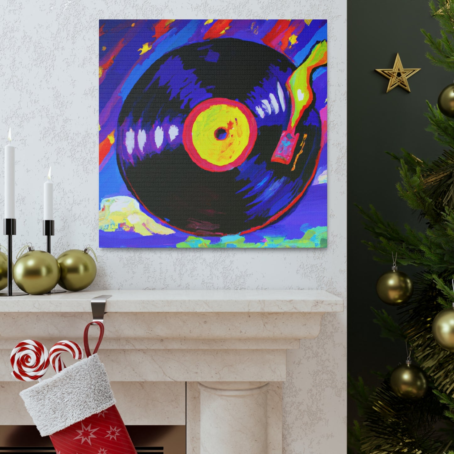 "Vinyl Resonance Impressionism" - Canvas