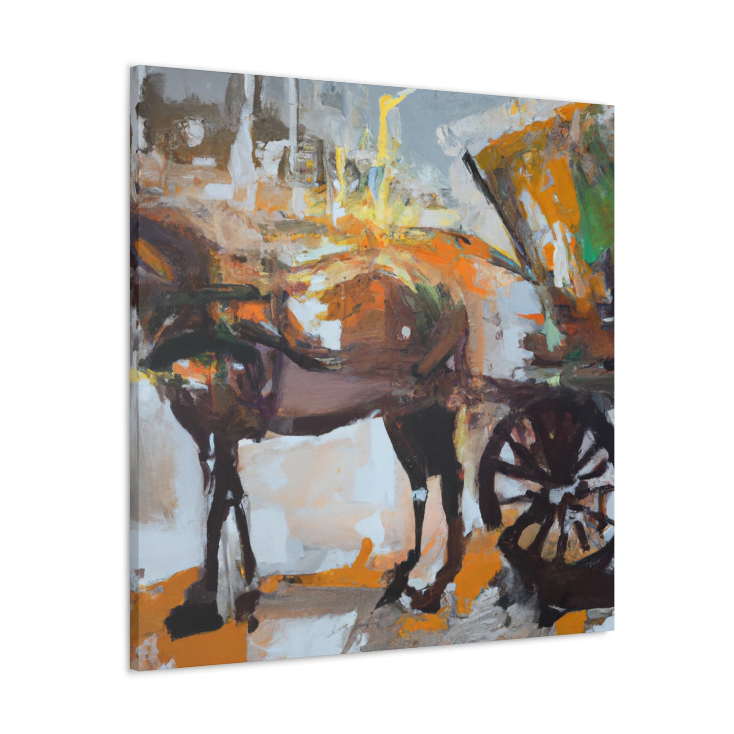 "Horse and Carriage Journey" - Canvas