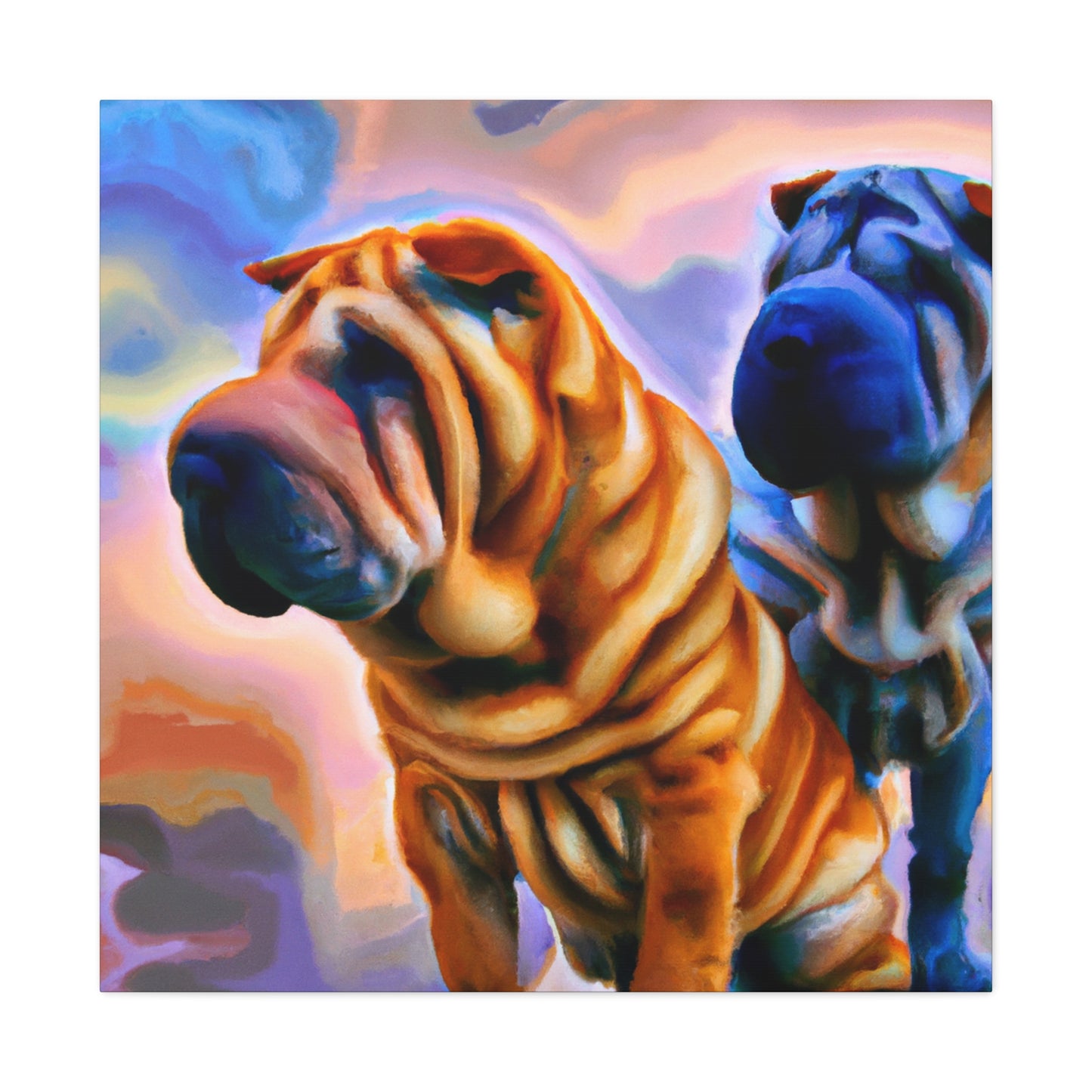 "Pensive Shar Pei Dream" - Canvas