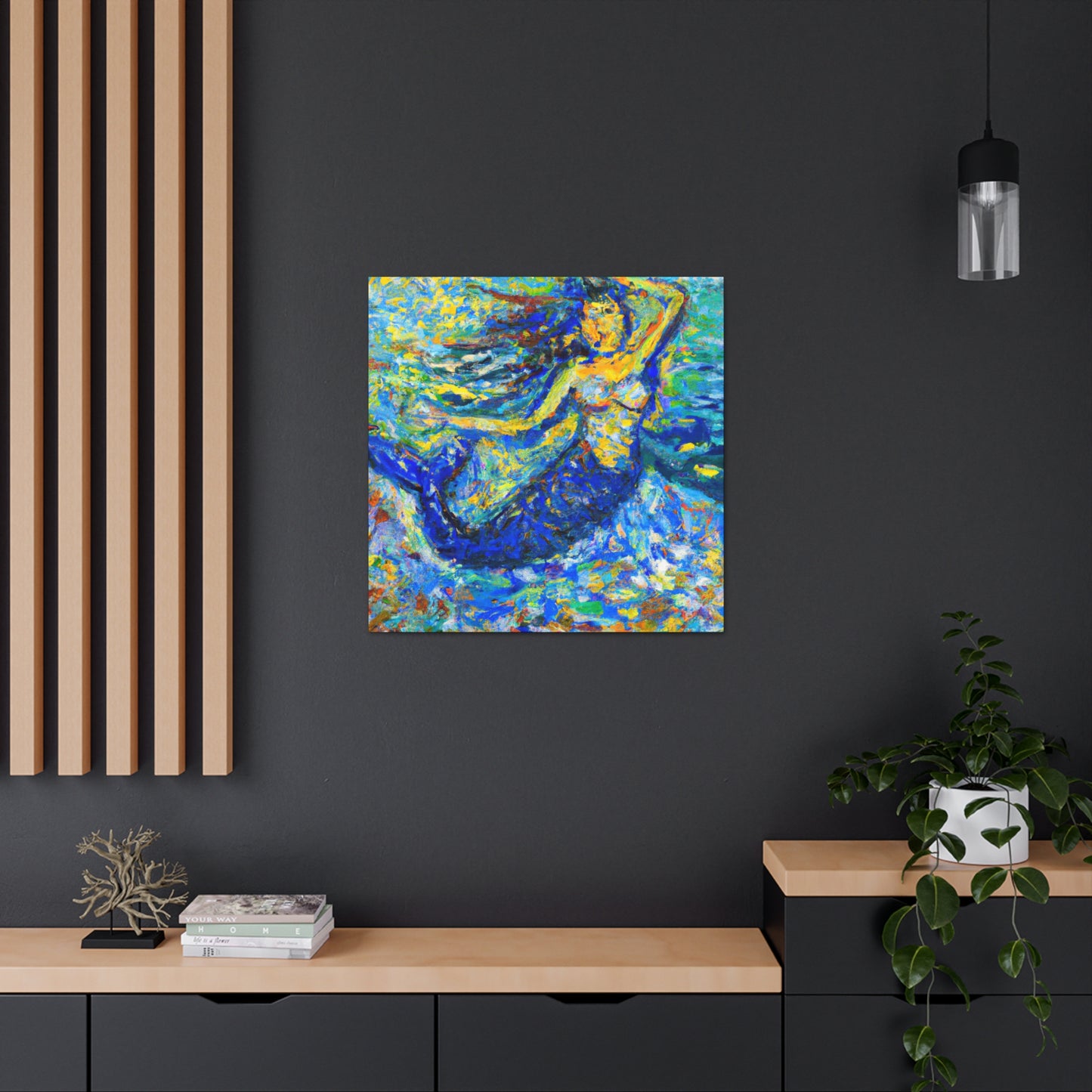 Mermaid in Moonlight - Canvas