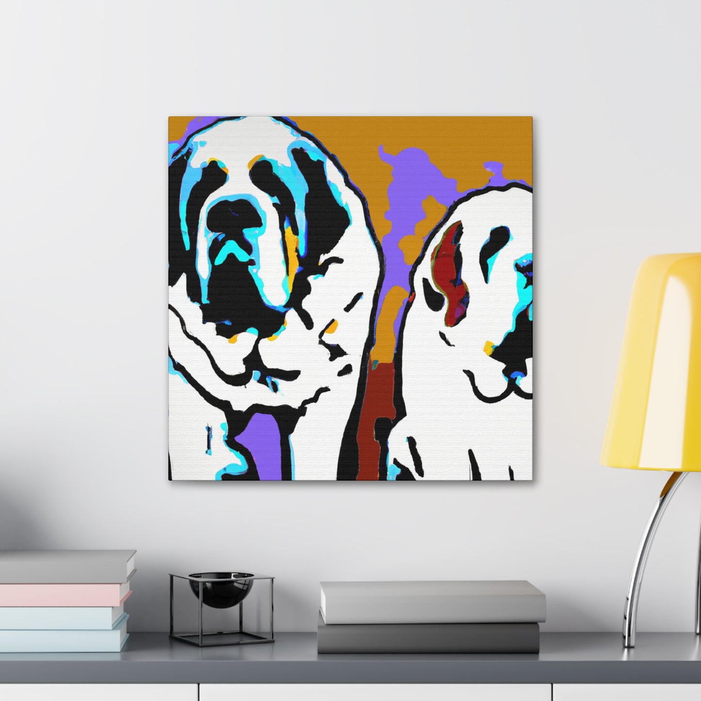 "Saint Bernard in Color". - Canvas