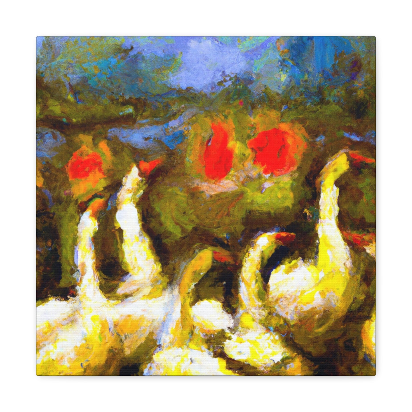 Geese on the Lake - Canvas