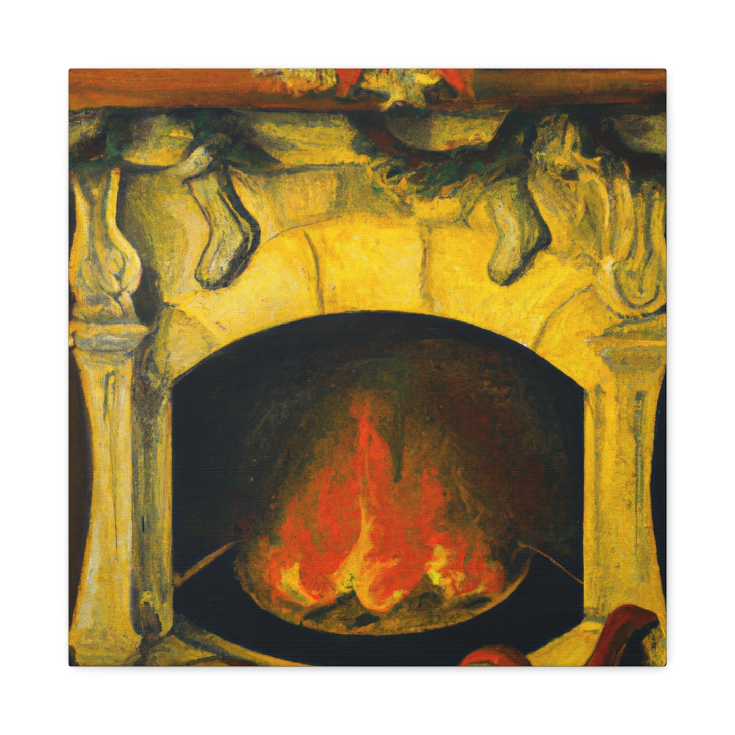 Fireside Classical Reflection - Canvas