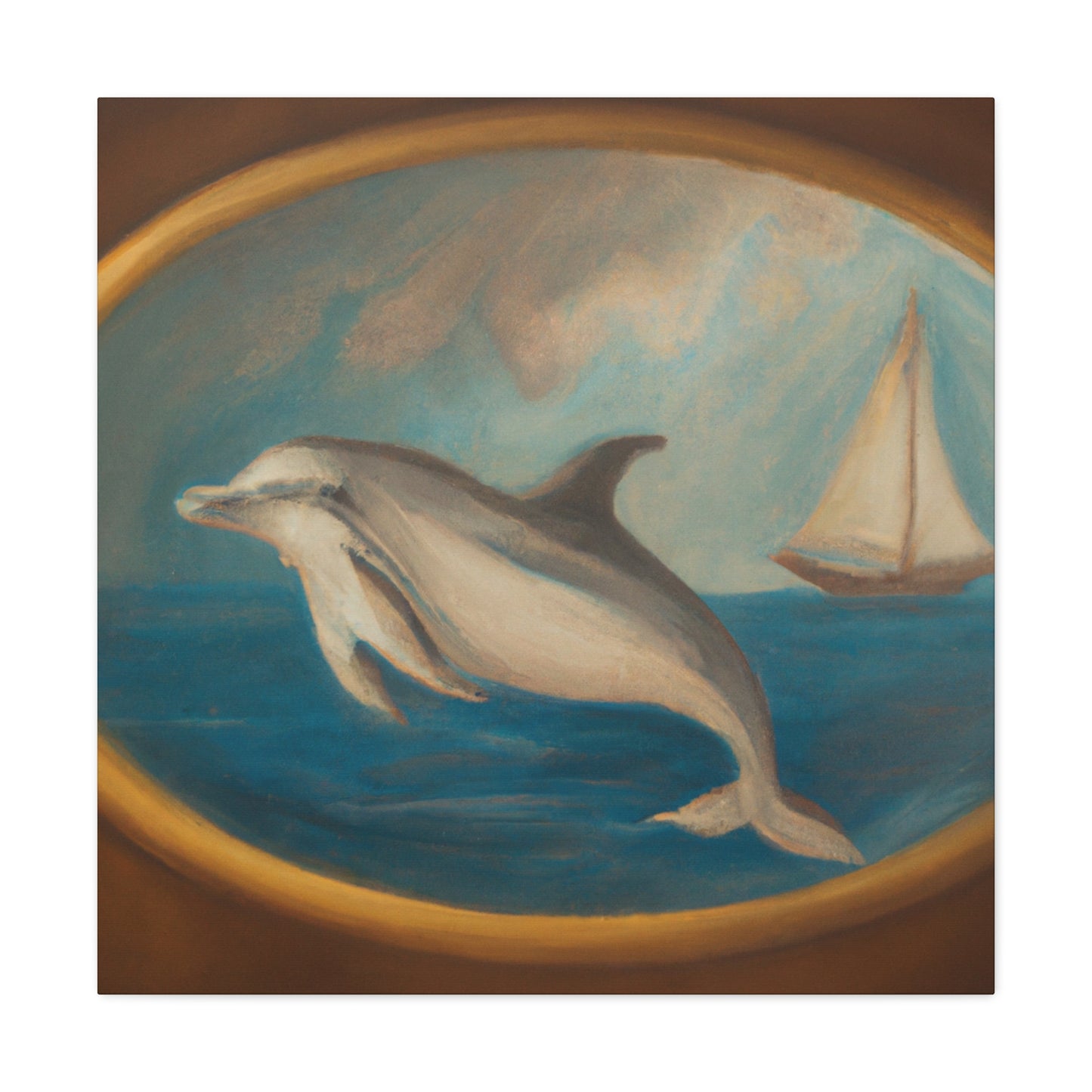 "Dolphin in Neoclassicism" - Canvas