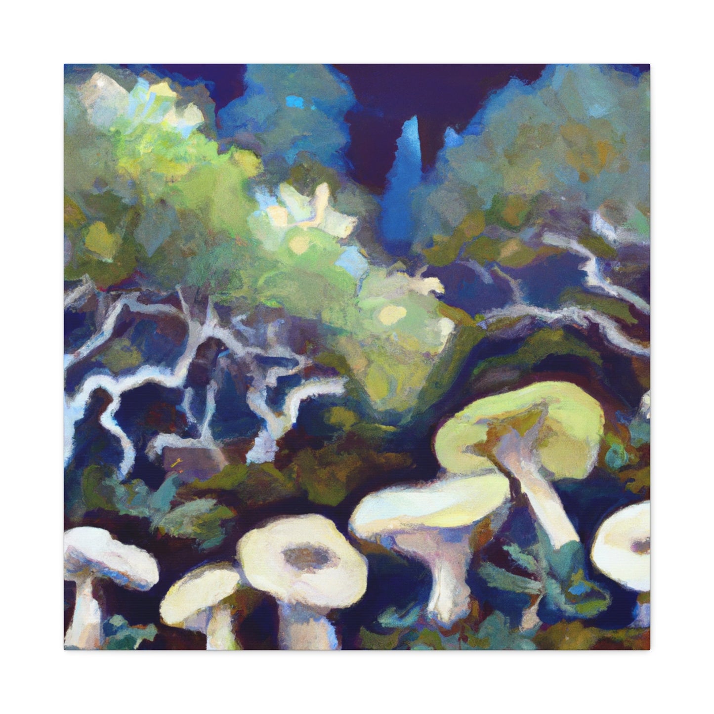 Mushroom Impressionism Scene - Canvas