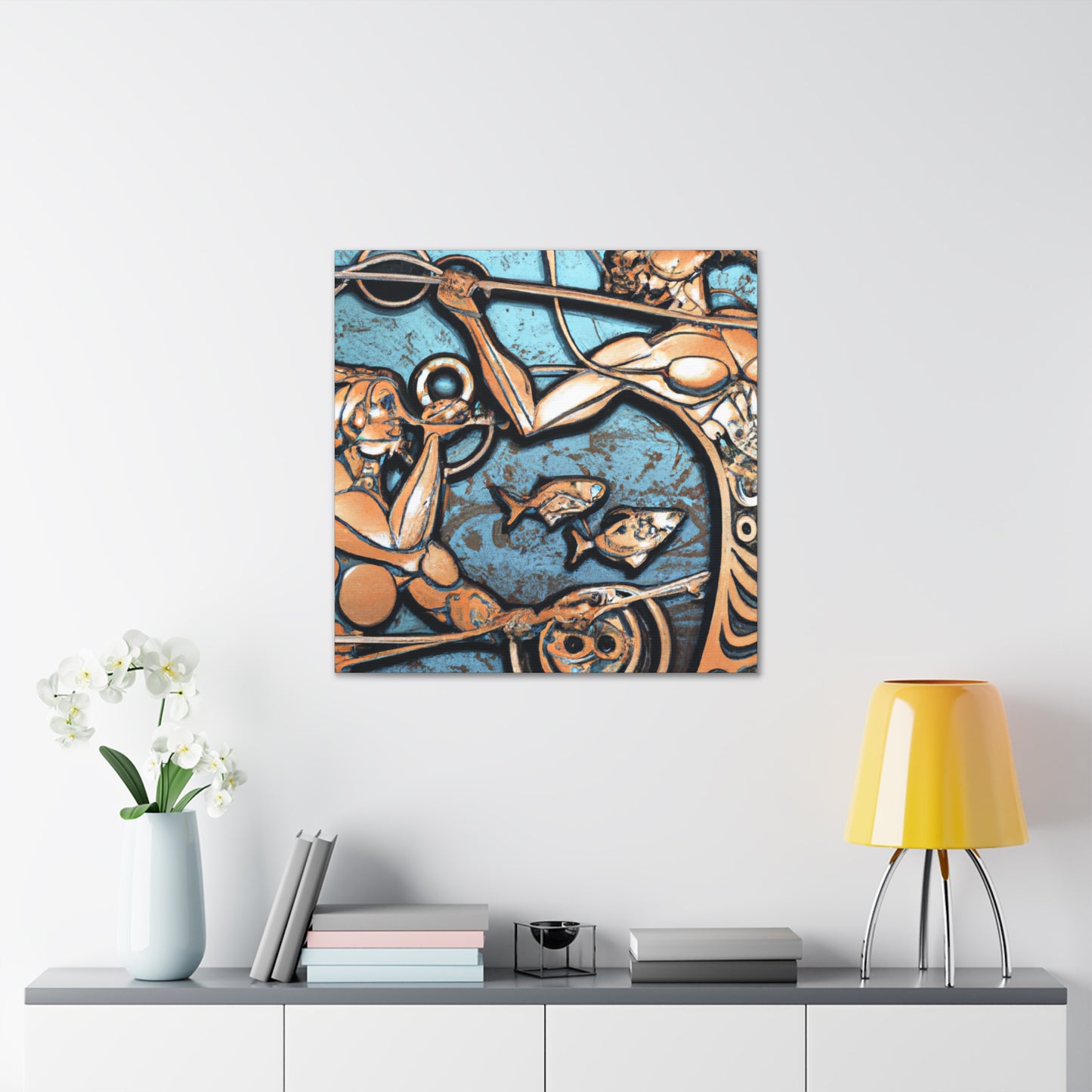 Catching a Fish Moon - Canvas