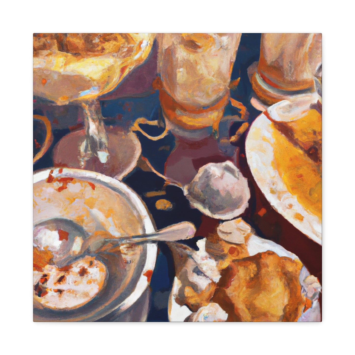 Family Dinner Scene - Canvas