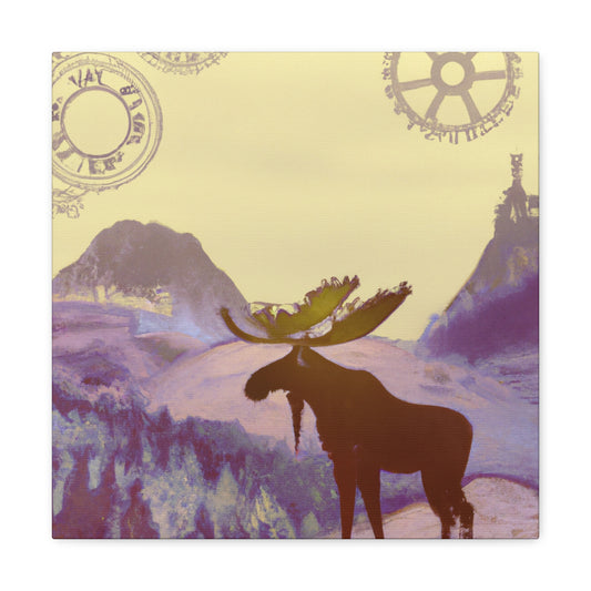 "Steampunk Moose Painting" - Canvas