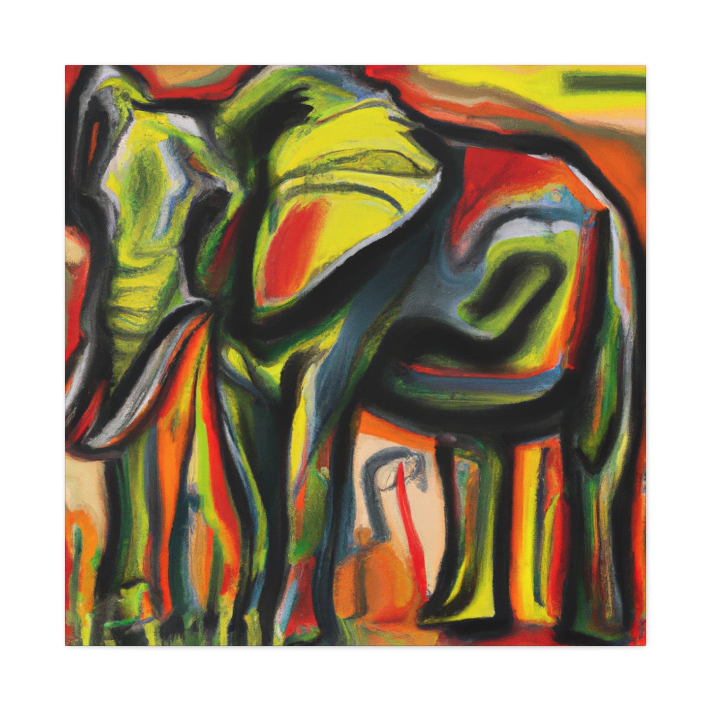 Elephant in Motion - Canvas