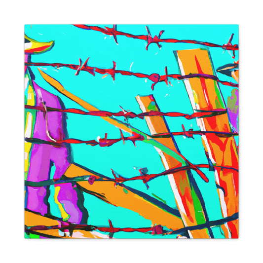 "Barbed Fence Maze Ahead" - Canvas