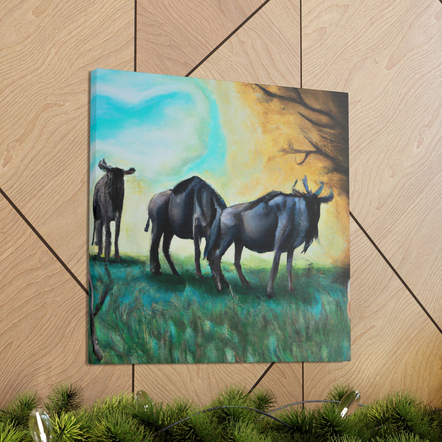 Wildebeest on Wildland - Canvas