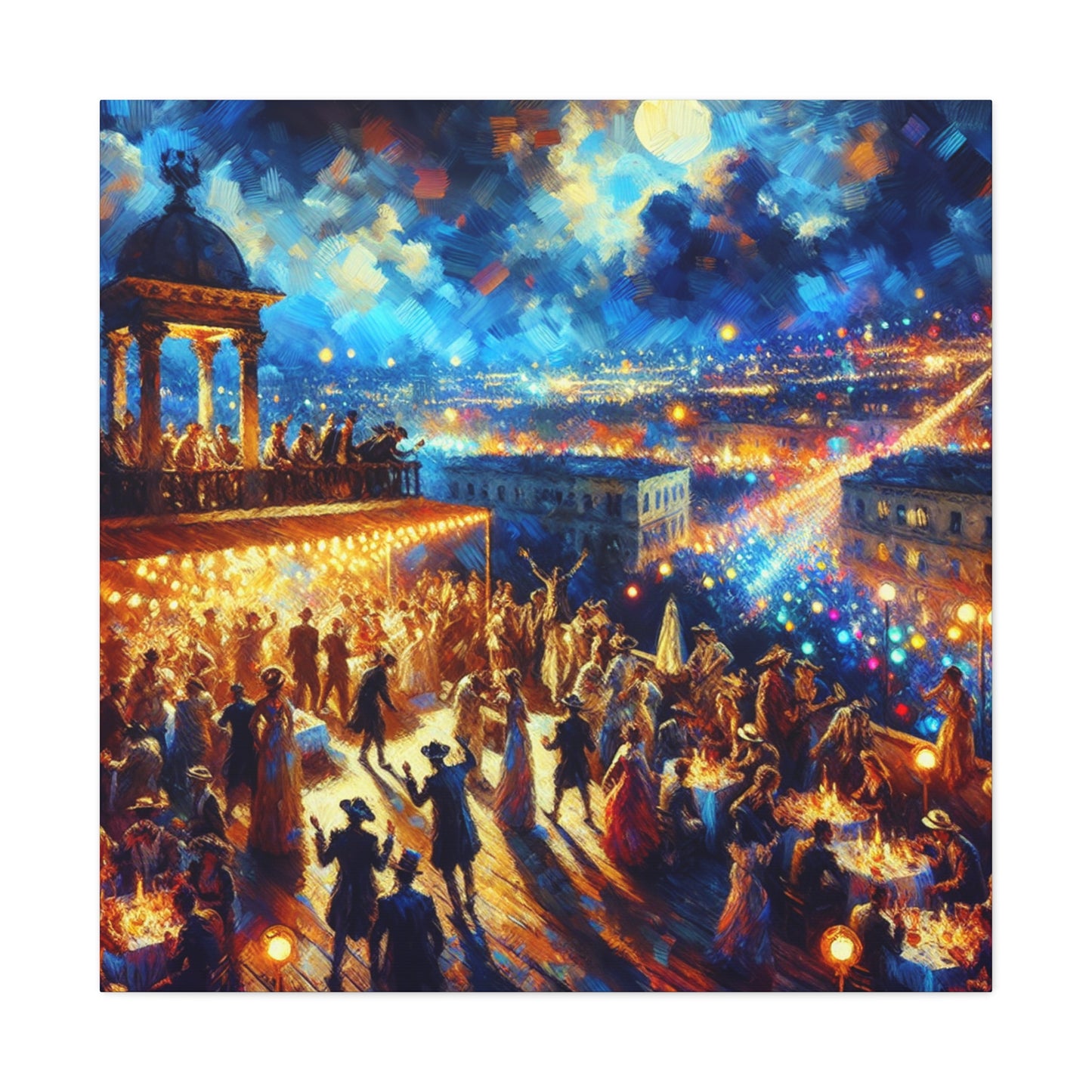 "Extravagant Rooftop Revelry" - Canvas