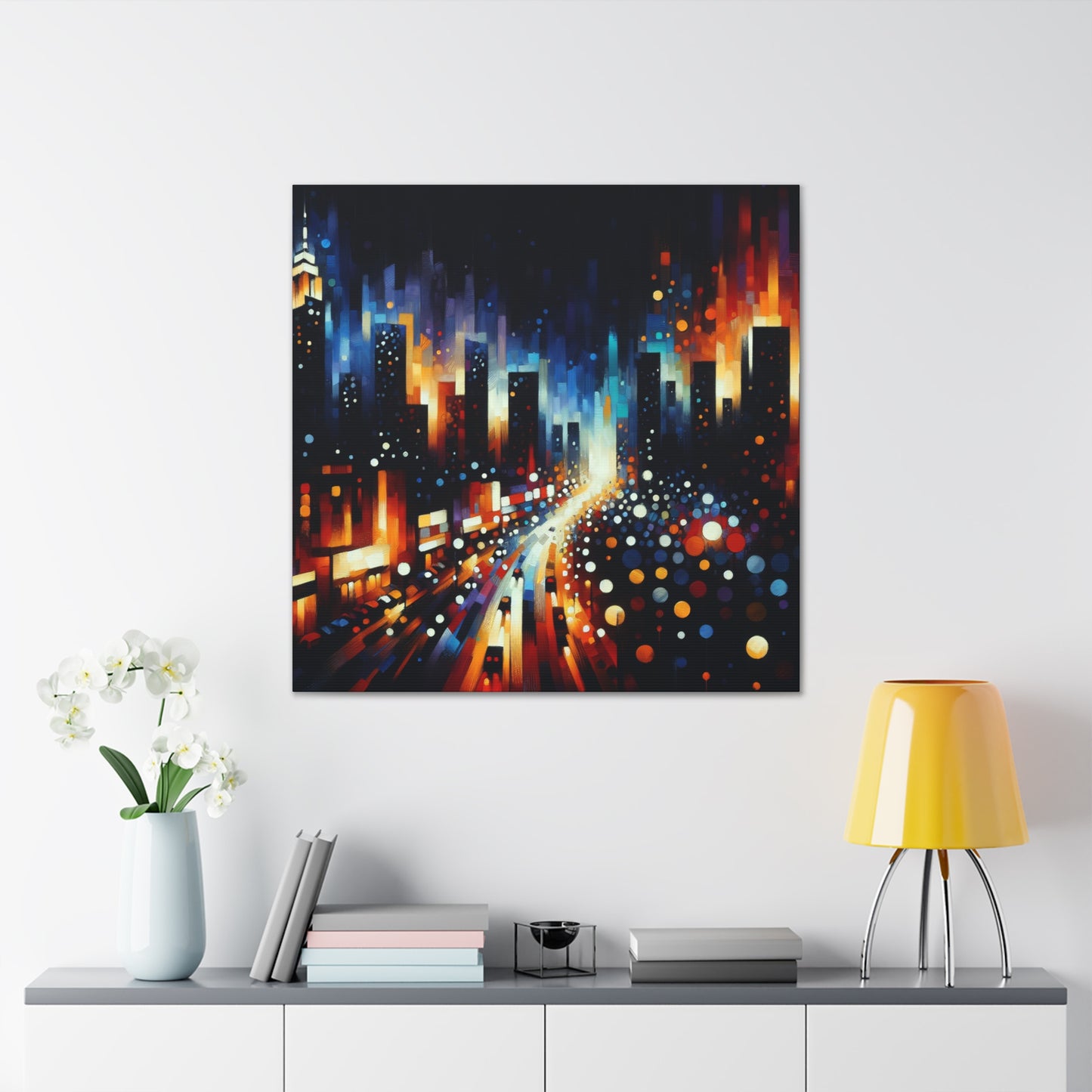 Midnight Metropolis Glow - Canvas