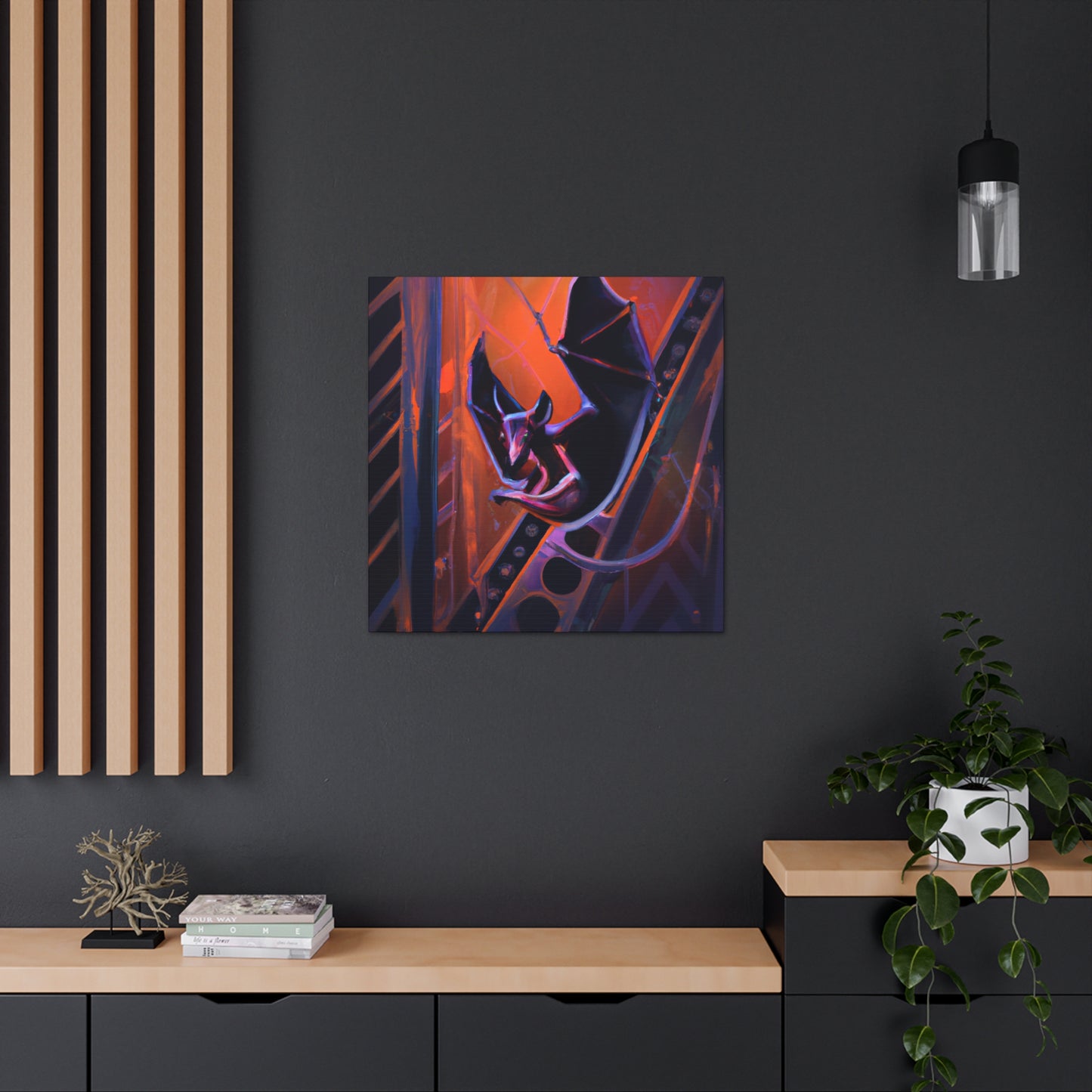 The Indian Flying Fox is a popular Art Deco design from the 1920s. It features sleek, streamlined forms and decorative motifs such as stylized animal heads and wings. It has a distinctively modern feel that has inspired many modern architects - Canvas